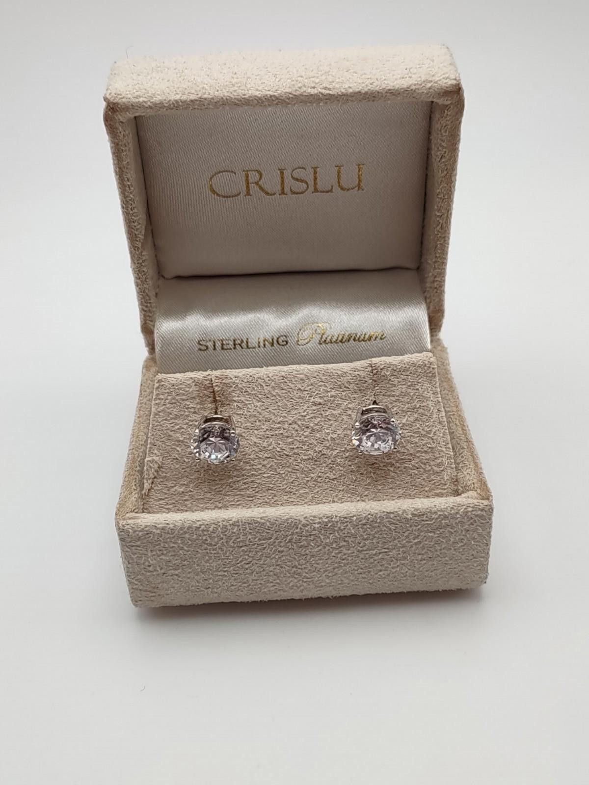 Other CRISLU .925 Sterling Silver Platinum 3ctw CZ Stud Earrings Size ONE SIZE - 1 Thumbnail