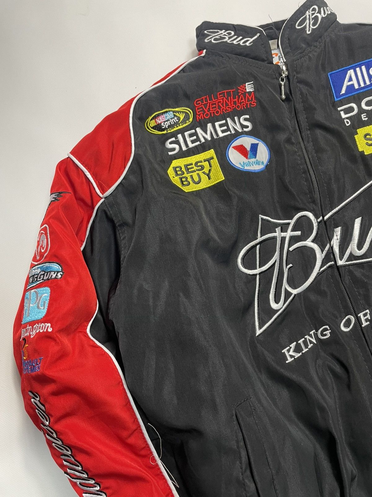 NASCAR VTG Dodge Budweiser NASCAR Bmbr Jkt Siemens Y2K Blokecore Size US XL / EU 56 / 4 - 4 Thumbnail