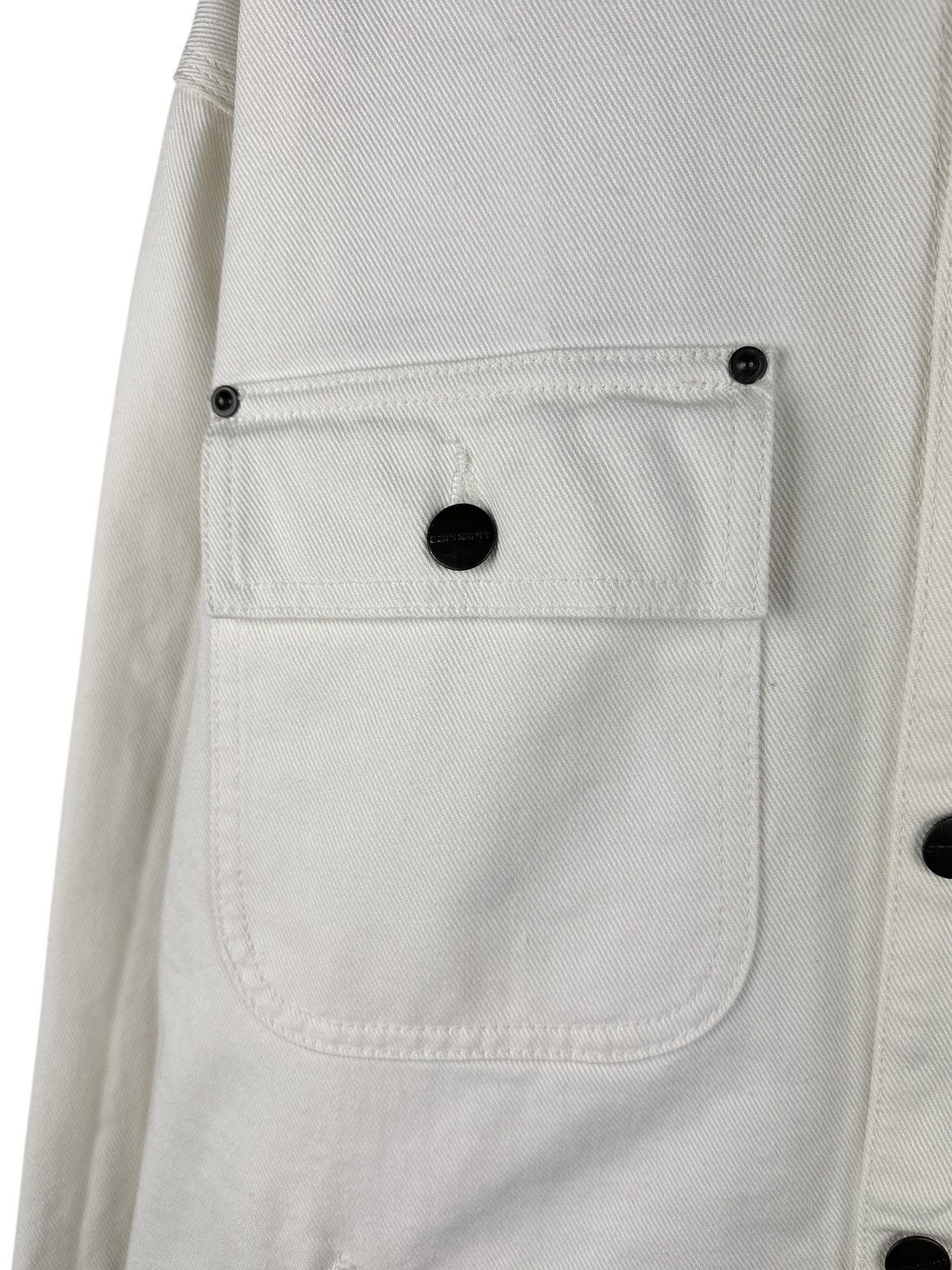 Carhartt Wip Carhartt WIP Saledo White Chore Jacket Canvas Button Front Size US XL / EU 56 / 4 - 6 Thumbnail