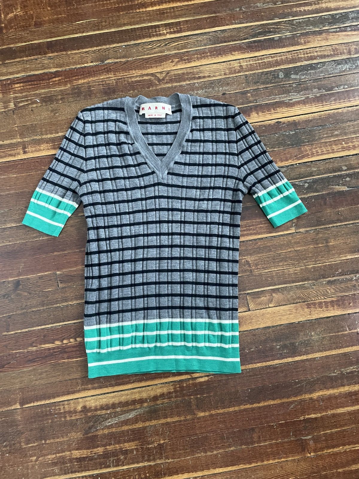 Marni Marni Striped V-Neck Knit Size S / US 4 / IT 40 - 5 Thumbnail