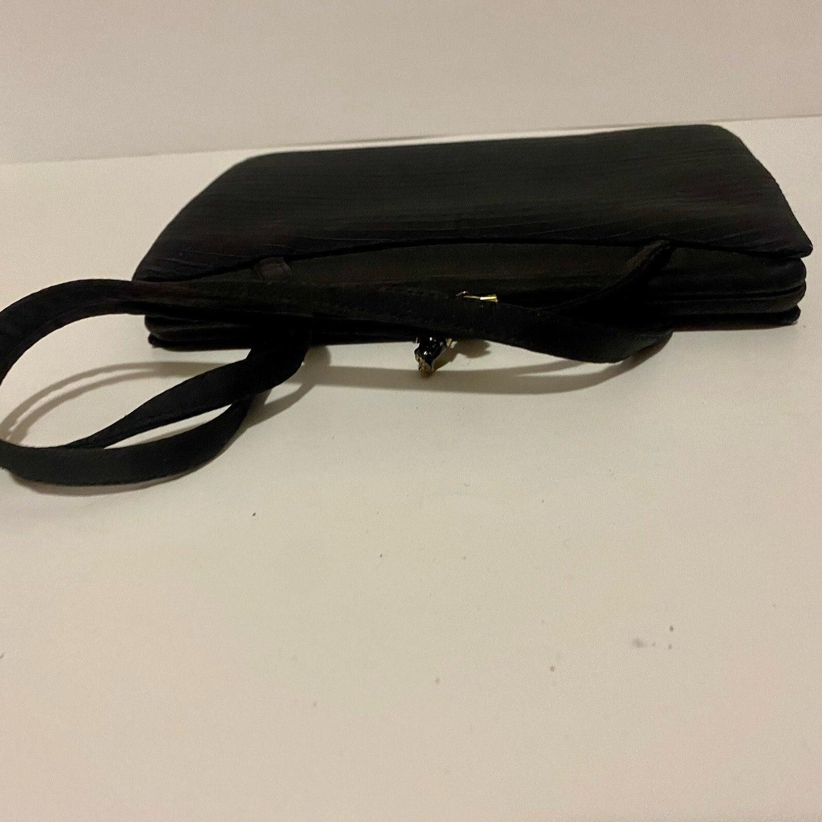 Other Crown Lewis Vintage Black Pleated Purse Evening Bag Size ONE SIZE - 6 Thumbnail