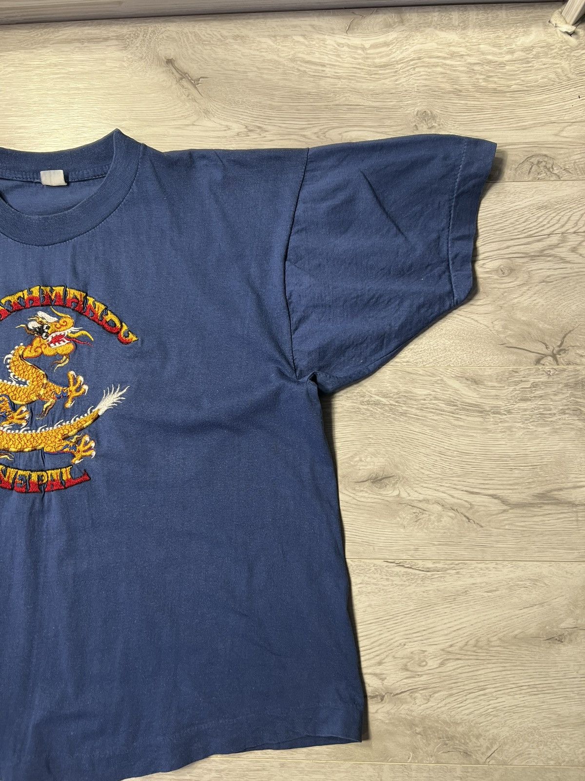 Japanese Brand × Vintage Vintage 80s Kathmandu Nepal Embroidered Dragon Big Logo Tee Size US M / EU 48-50 / 2 - 5 Thumbnail