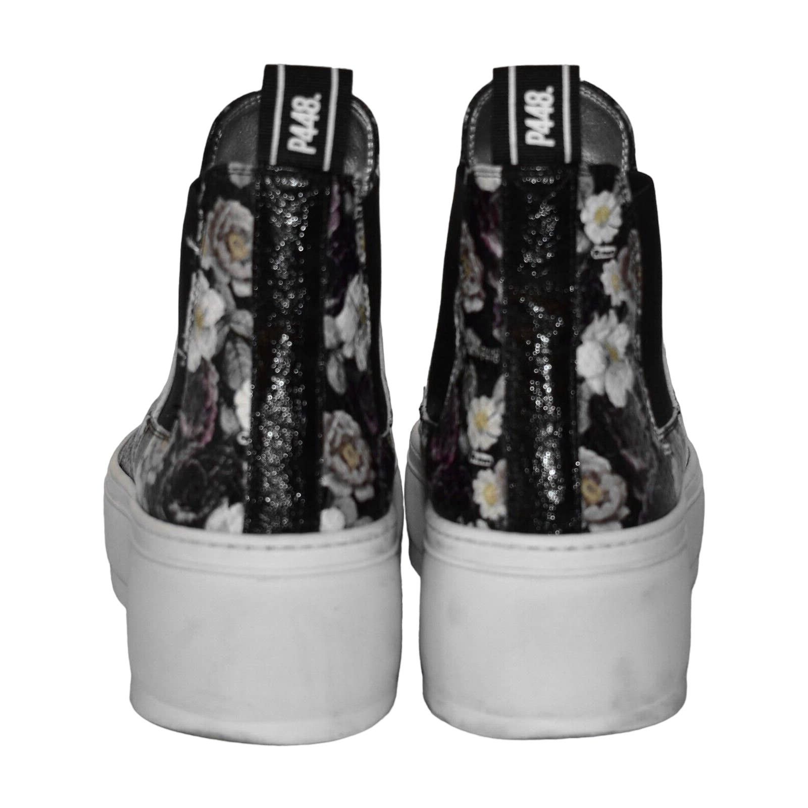 P448 B2 P448 Floral Embossed Leather Platform Sneakers Sz 39 $398 Size US 9 / IT 39 - 4 Thumbnail