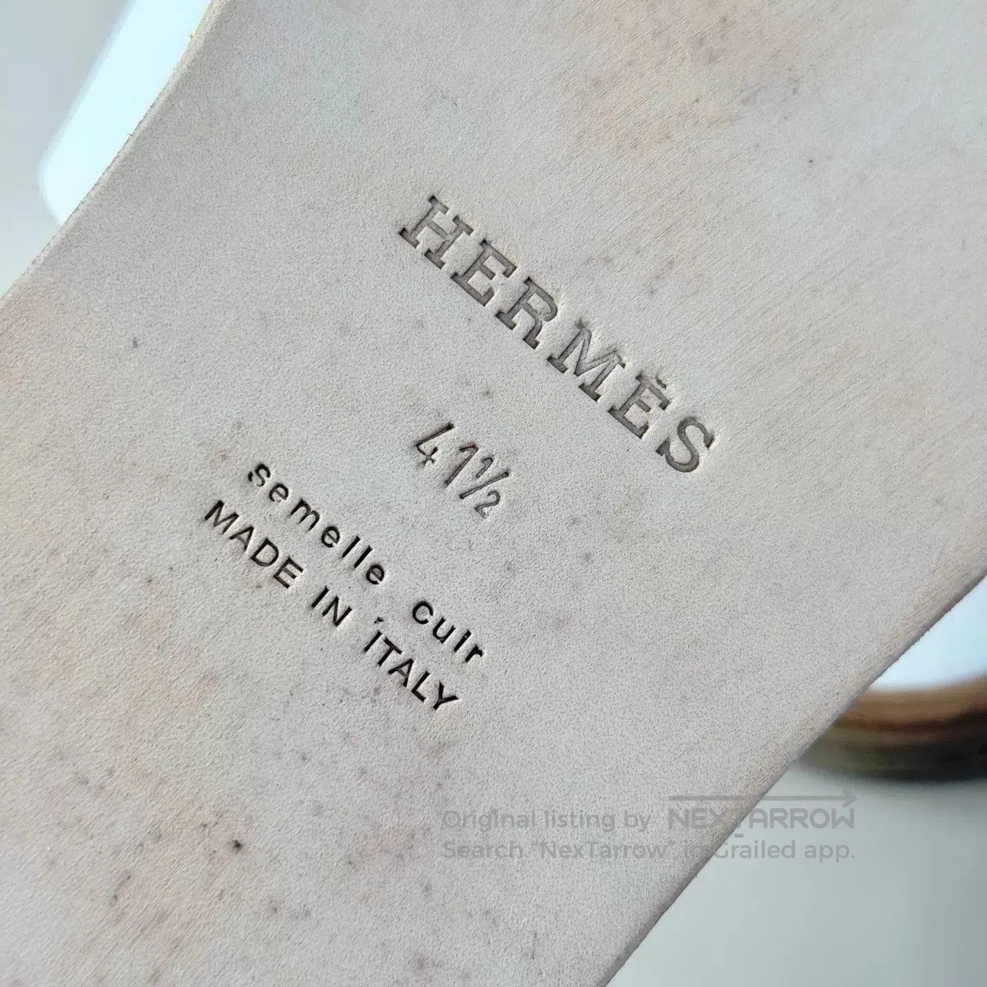Hermes White Open-Toe Slides Size 8. Size US 8 / EU 41 - 4 Thumbnail