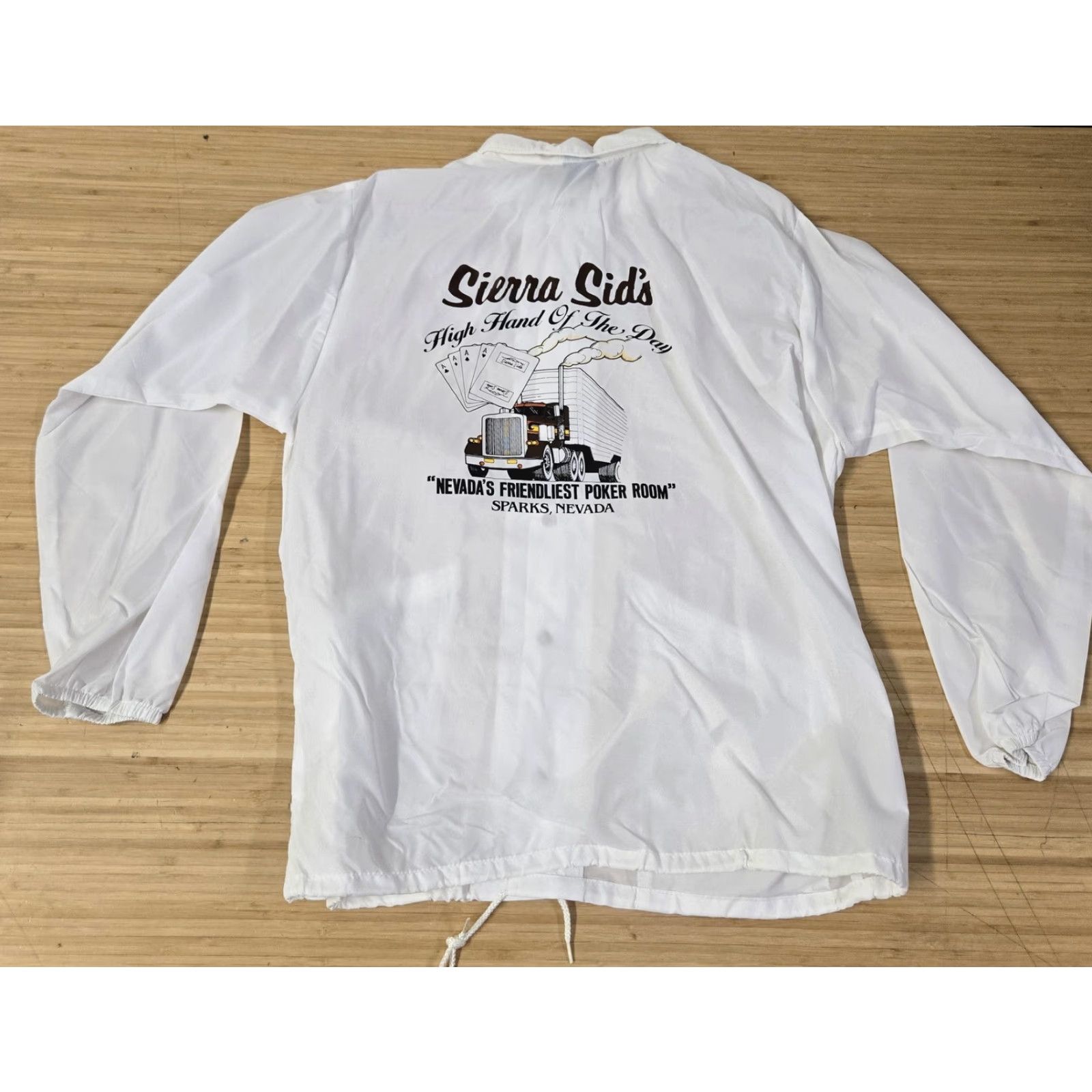 Vintage VINTAGE Aristo Jac Hilton Jacket Mens M White Sierra Sid's Poker Room 80s USA Windbreaker Casual Travel Size US M / EU 48-50 / 2 - 5 Thumbnail