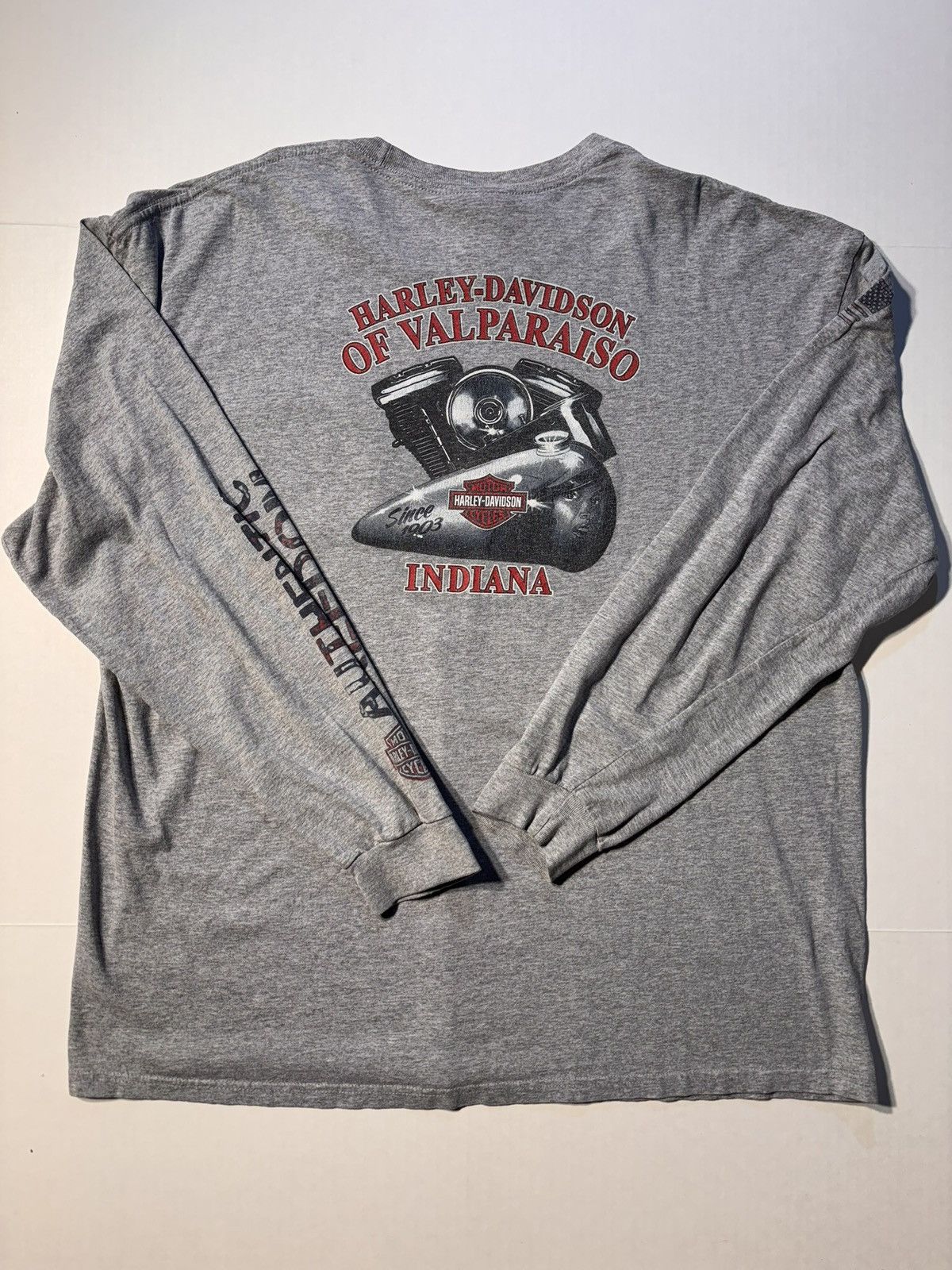 Harley Davidson Vtg Harley Davidson Motorcycle Freedom Indiana Long Sleeve Size US XXL / EU 58 / 5 - 1 Thumbnail