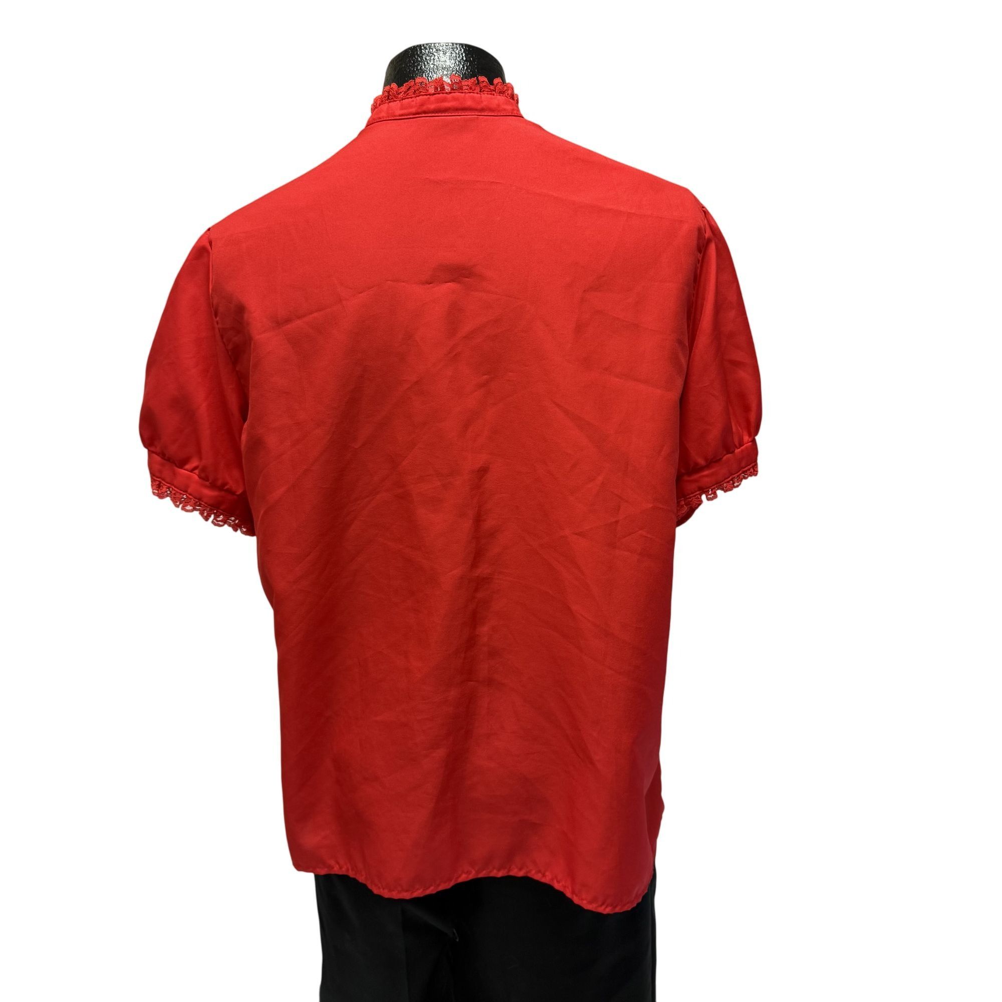 Other Vtg Style Trix Bow Tie Collar RUFFLED Square dance Blouse Size L / US 10 / IT 46 - 5 Thumbnail