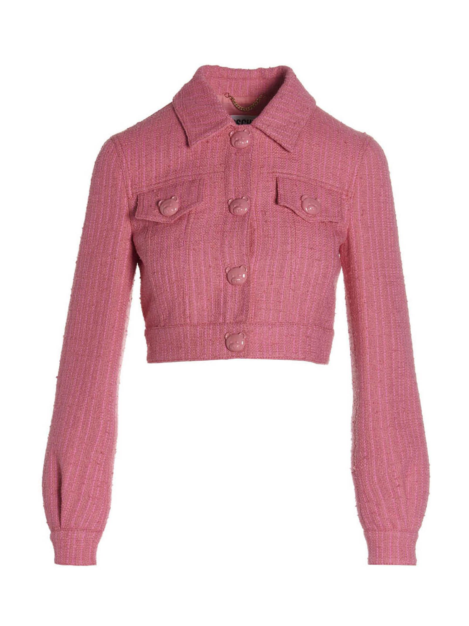 Moschino Tweed Cropped Jacket Size XS / US 0-2 / IT 36-38 - 1 Thumbnail