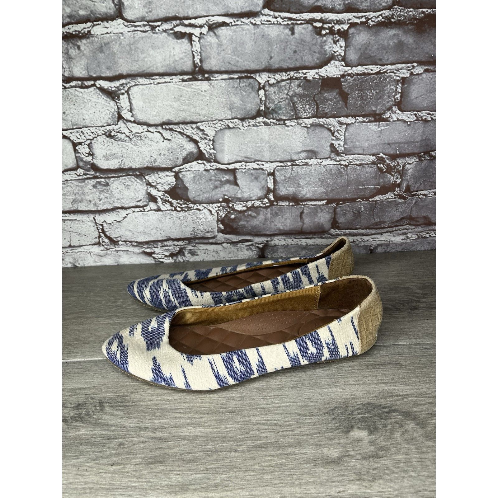 REEF Reef Bochica 2 Canvas Blue White Pointed Toe Ballet Flats Wo Size US 8.5 / IT 38.5 - 16 Thumbnail