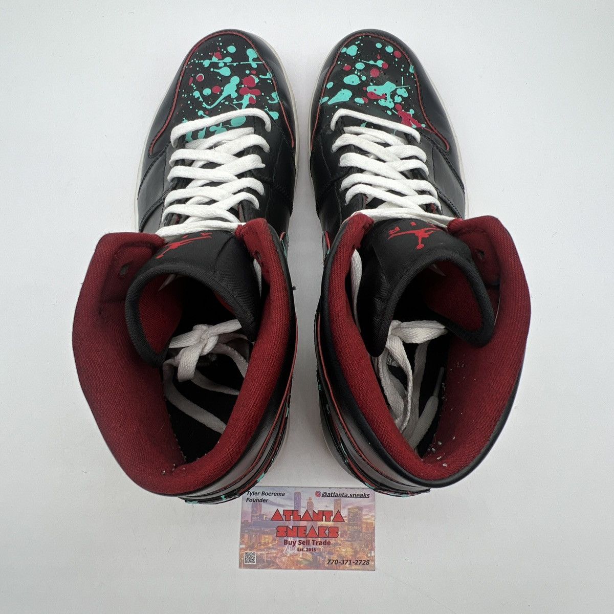 Nike Air Jordan 1 mid black red Size US 13 / EU 46 - 6 Thumbnail