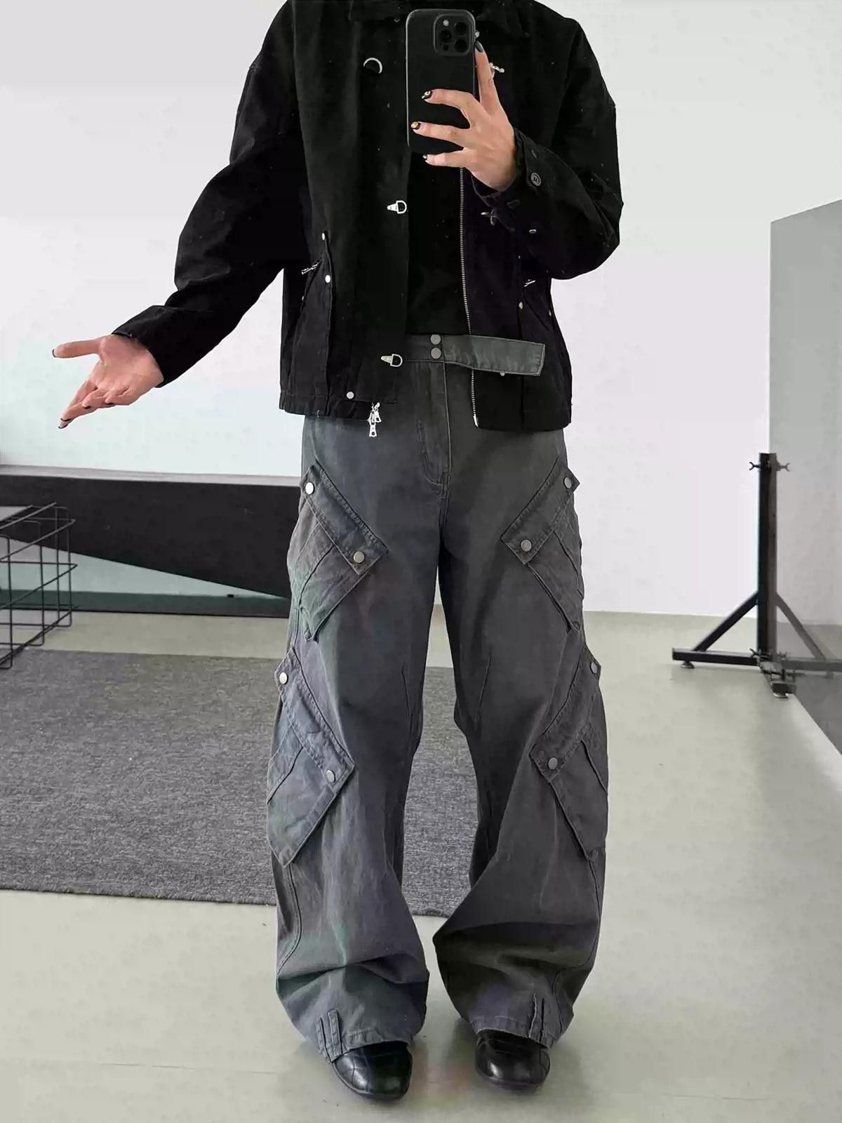 Wide Leg Cargo Pants Baggy Utility Pants