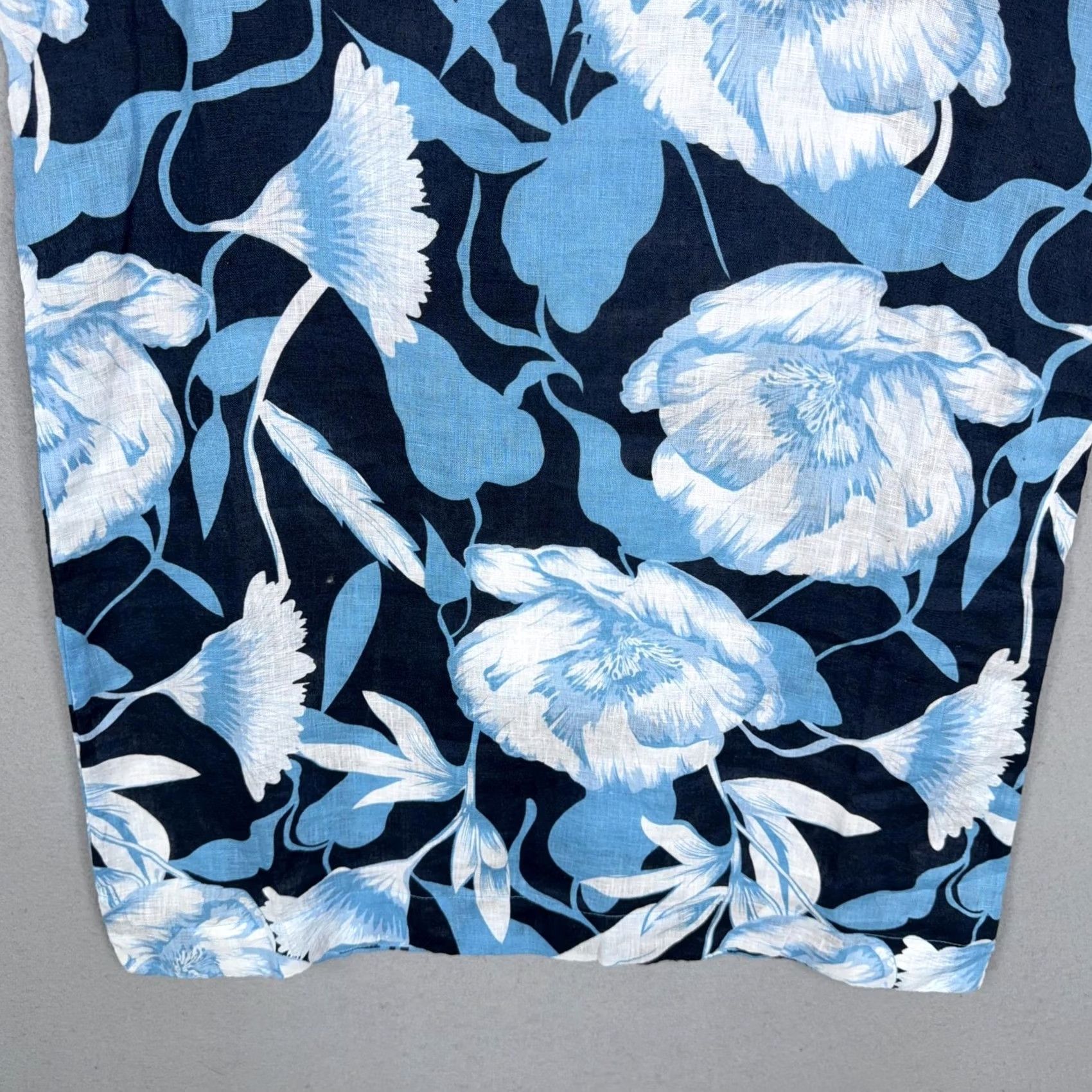 Vintage VINTAGE Elie Tahari Dress Womens Small Blue Floral Linen Summer Mini Shift Resort NWT Size S / US 4 / IT 40 - 3 Thumbnail