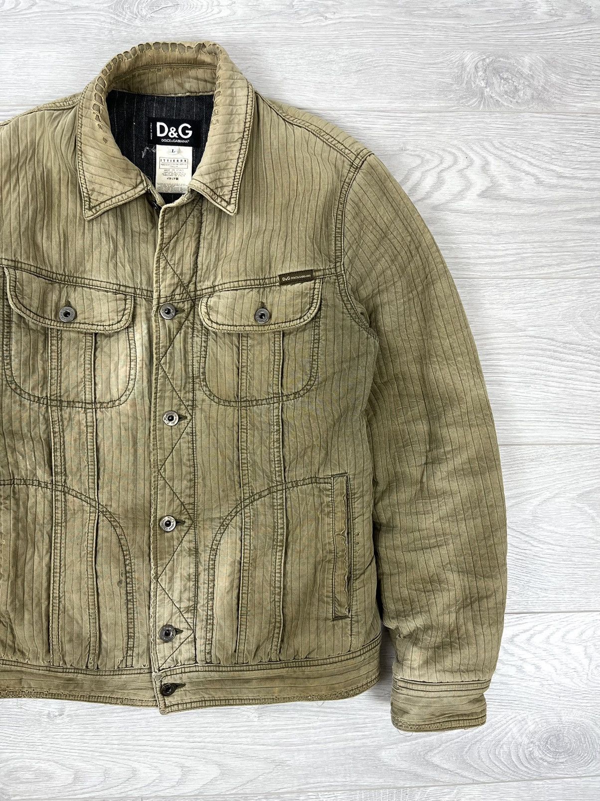 Dolce & Gabbana Dolce&Gabbana Vintage 00s Archive Quilted Distressed Jacket Size US S / EU 44-46 / 1 - 6 Thumbnail