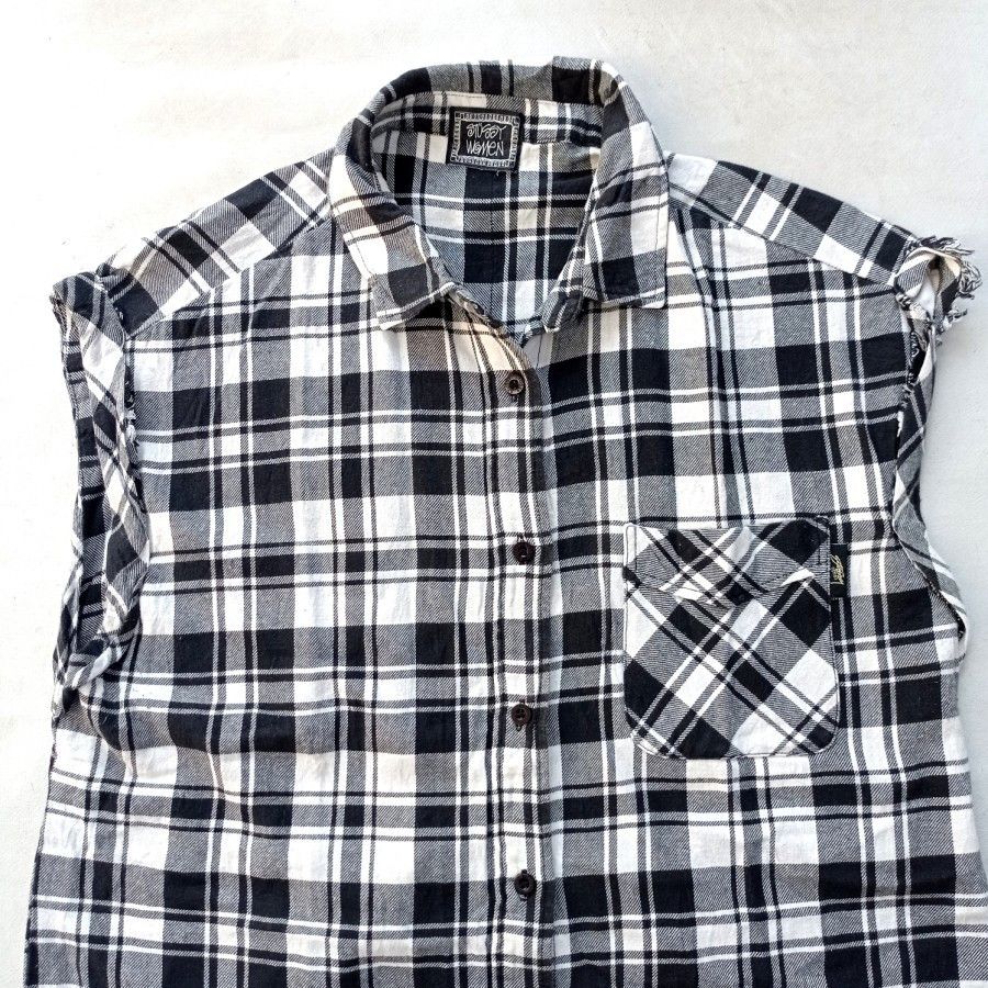 Sacai × Stussy stussy women japan plaid sleveless flannel dress Size ONE SIZE - 3 Thumbnail
