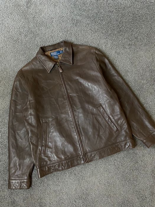 Polo Ralph Lauren Leather Bomber Jacket Vintage Polo Ralp Lauren