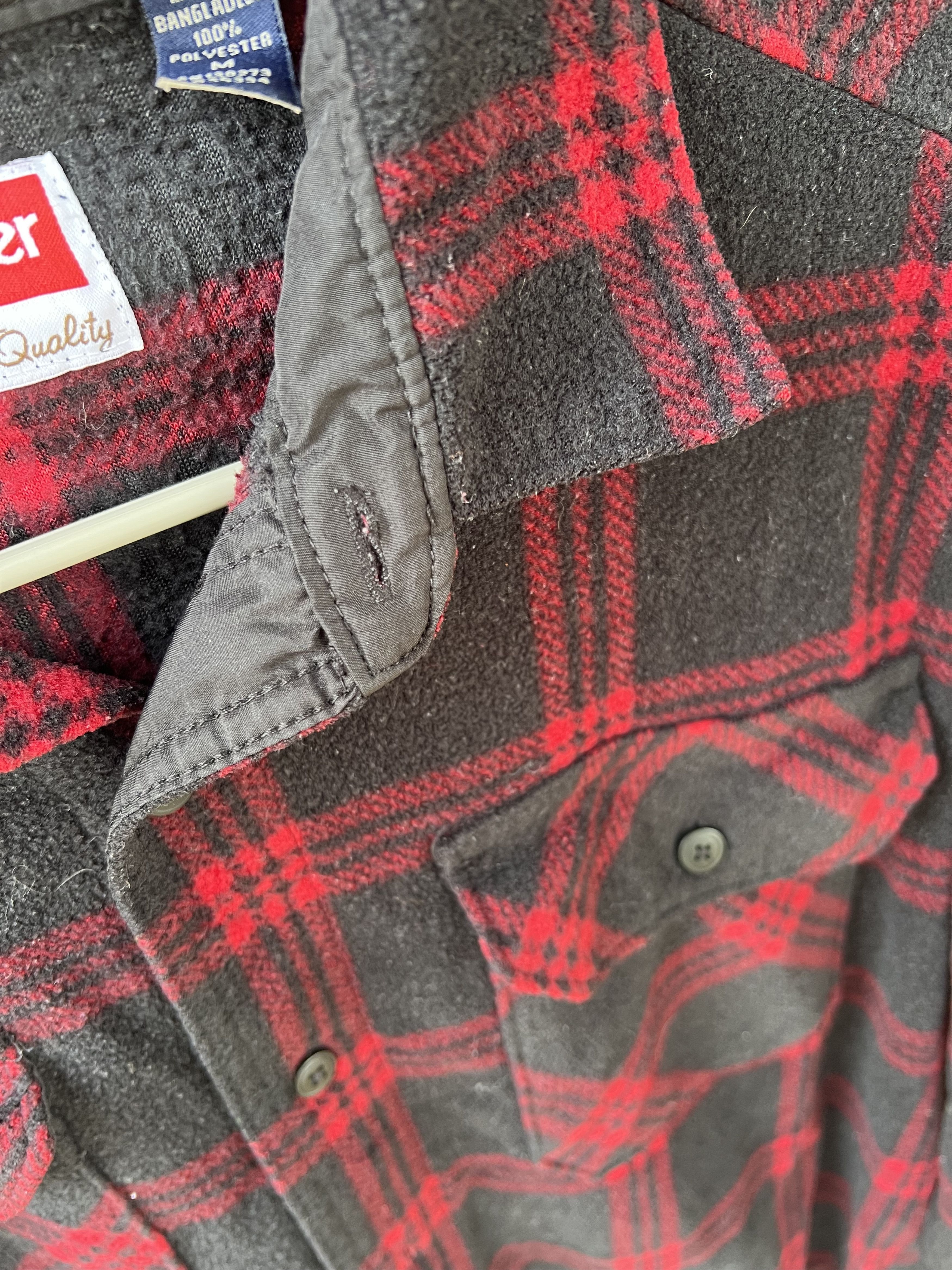 Wrangler Fleece Shirt Jacket Black Red Size US L / EU 52-54 / 3 - 3 Thumbnail