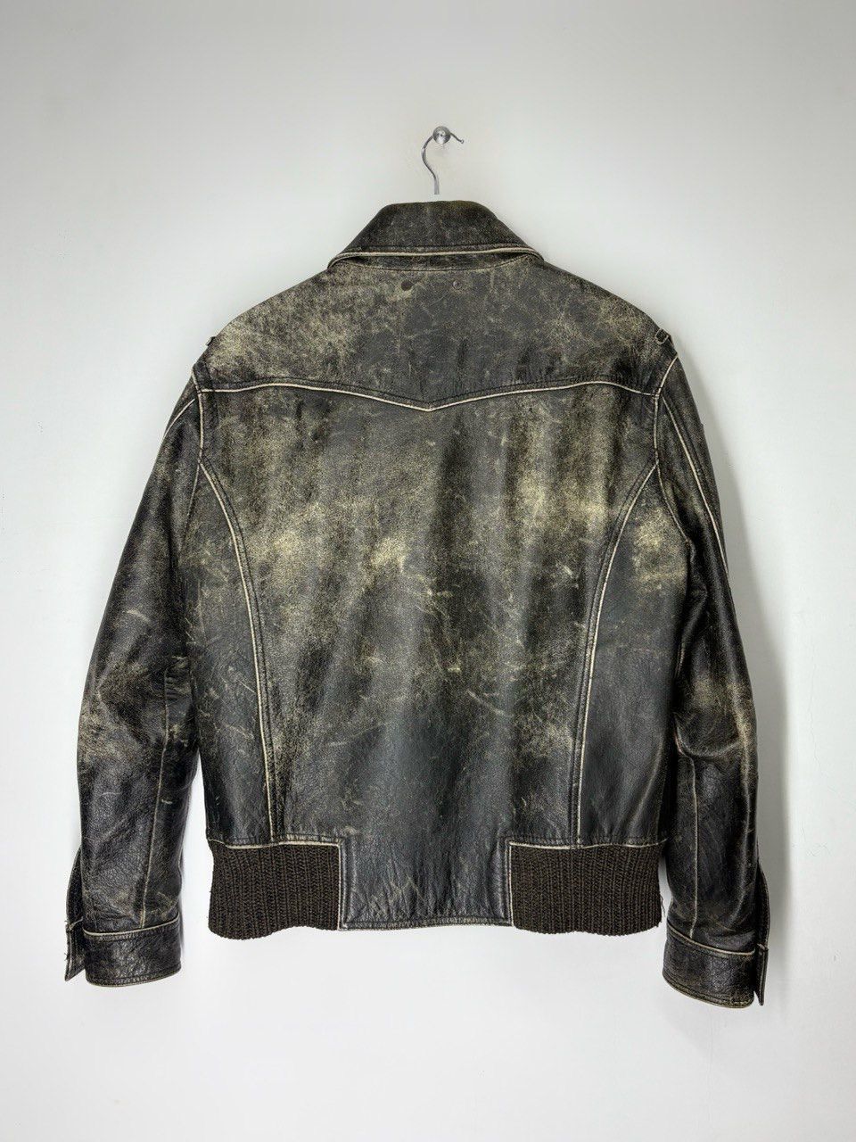 Hugo Boss Vintage 90s Hugo Boss Avant Garde Heavy Leather Jacket Size US M / EU 48-50 / 2 - 2 Thumbnail