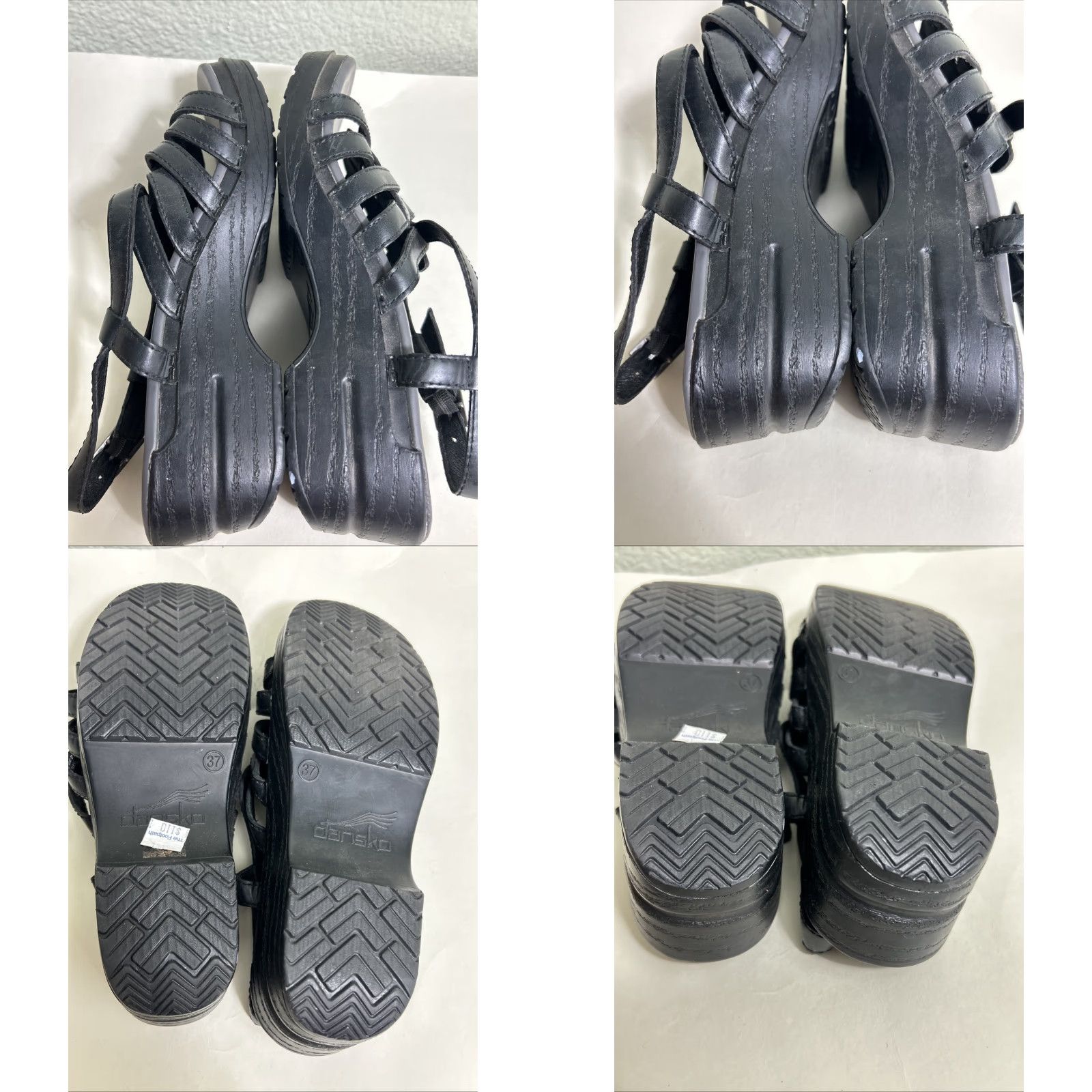 Dansko DANSKO Womens Sandal Open Toe Strappy Leather Wedge Black Size 7 US 7 EUR 37 Size US 7 / IT 37 - 9 Thumbnail