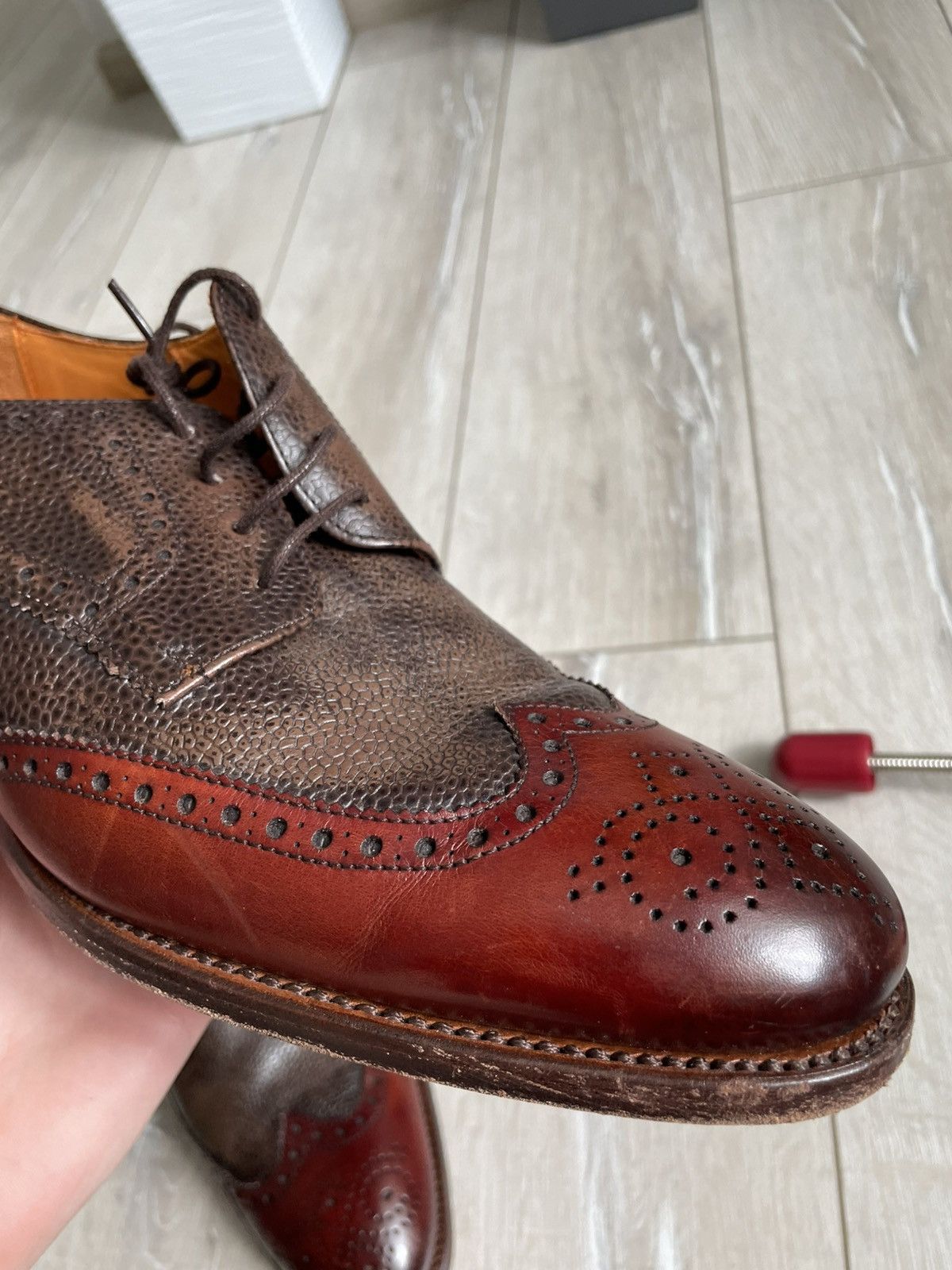 Designer × Leather × Vintage CORDWAINER WRIGHT ARCH PRESERVER BROWN LEATHER BROGUE Size US 9.5 / EU 42-43 - 16 Thumbnail