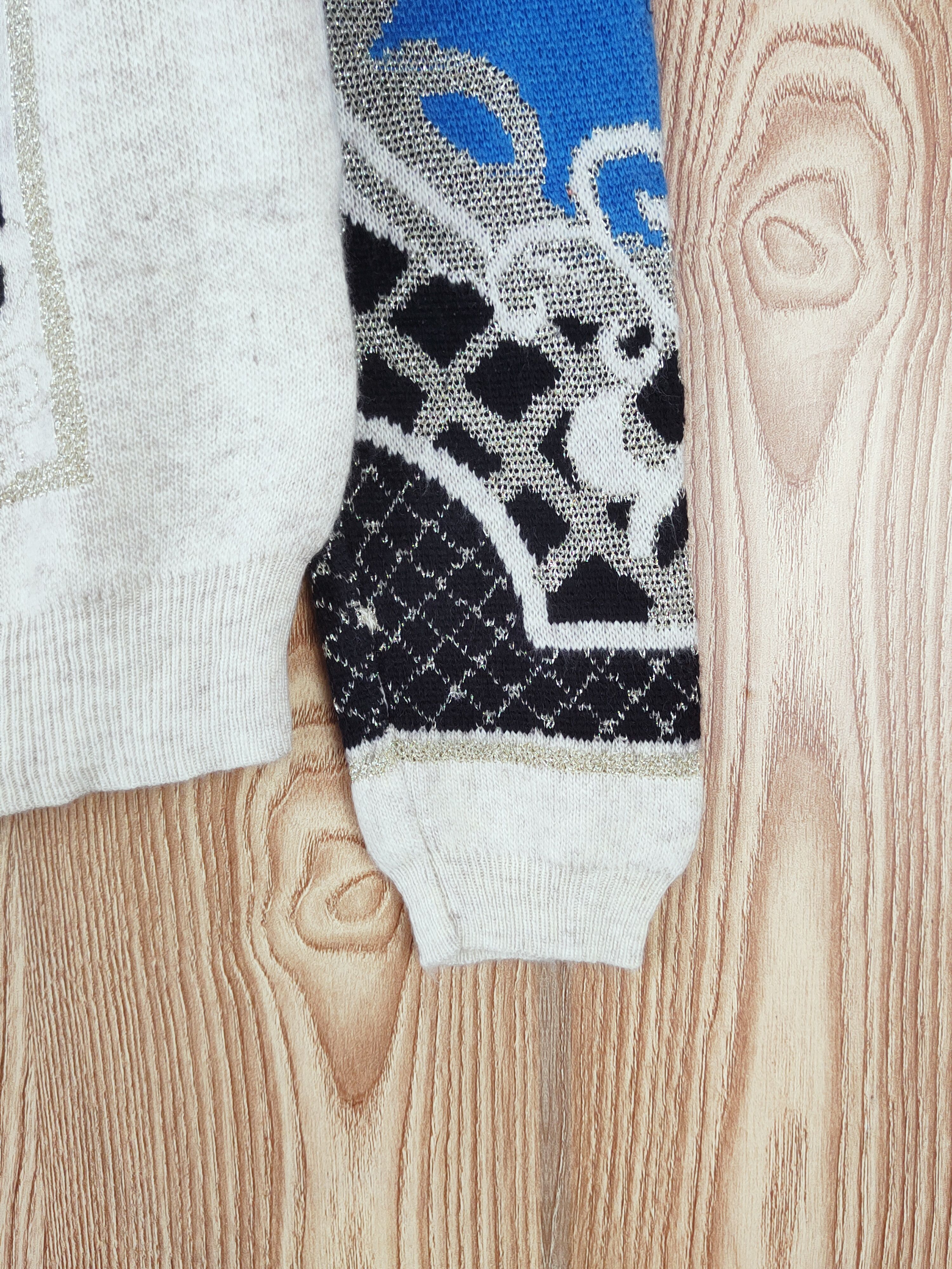 Vintage Peace Dove Blue Cream Knitwear Sweatshirts #W680 Size M / US 6-8 / IT 42-44 - 6 Thumbnail