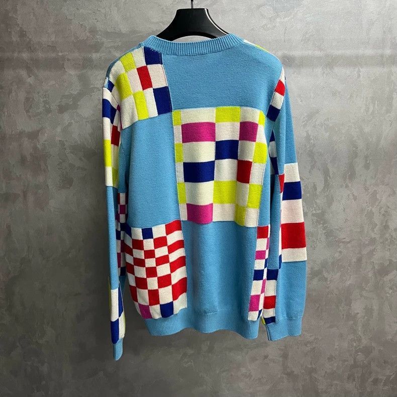 Louis Vuitton Louis Vuitton Blue Checkerboard Crewneck Sweater Size US XL / EU 56 / 4 - 5 Thumbnail
