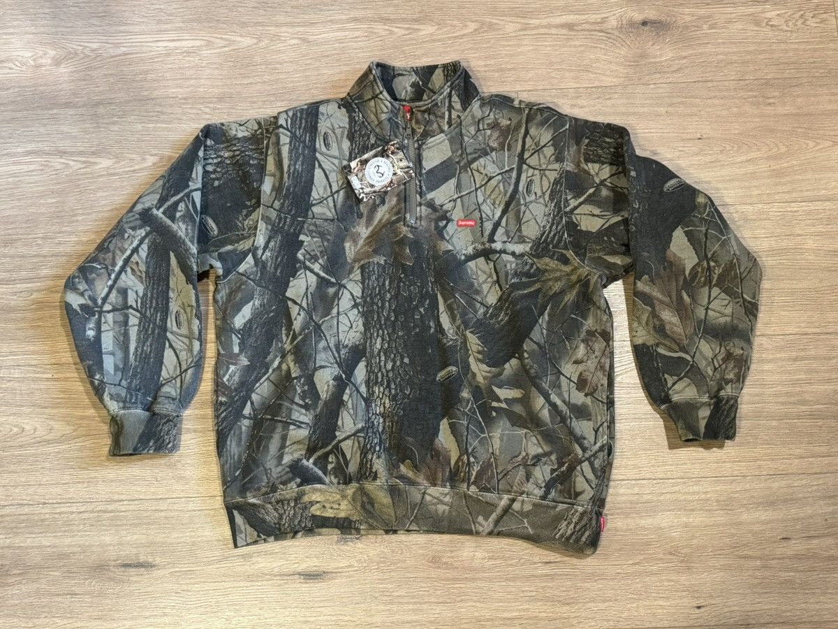 若者に人気のブランド Small Supreme Box SMALL Camo Hardwoods - Pullover Zip Half トップス