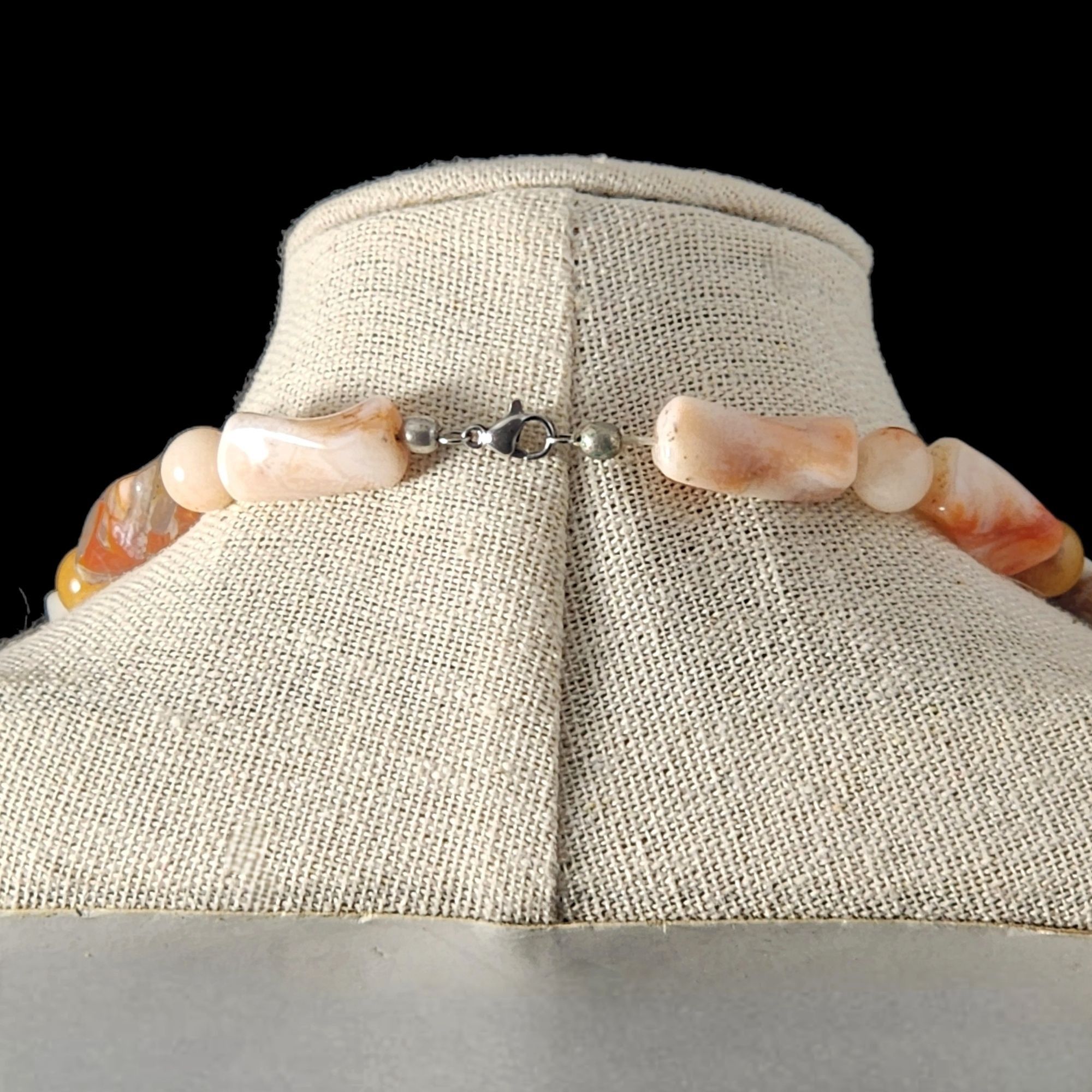 Other Chunky Gemstone Beaded Boho Necklace Agate Jasper Quartz Ste Size ONE SIZE - 7 Thumbnail