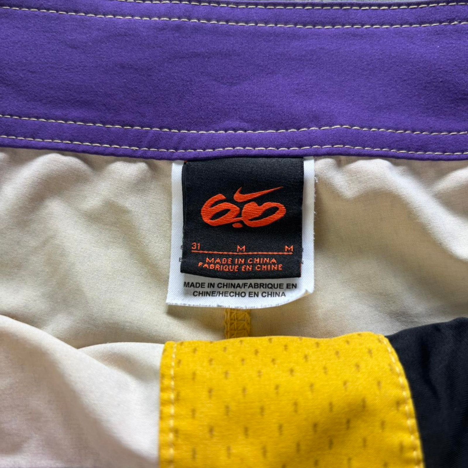 NBA × Nike × Vintage Y2K Nike 6.0 LA Lakers Swim Trunks Size US 31 - 3 Thumbnail