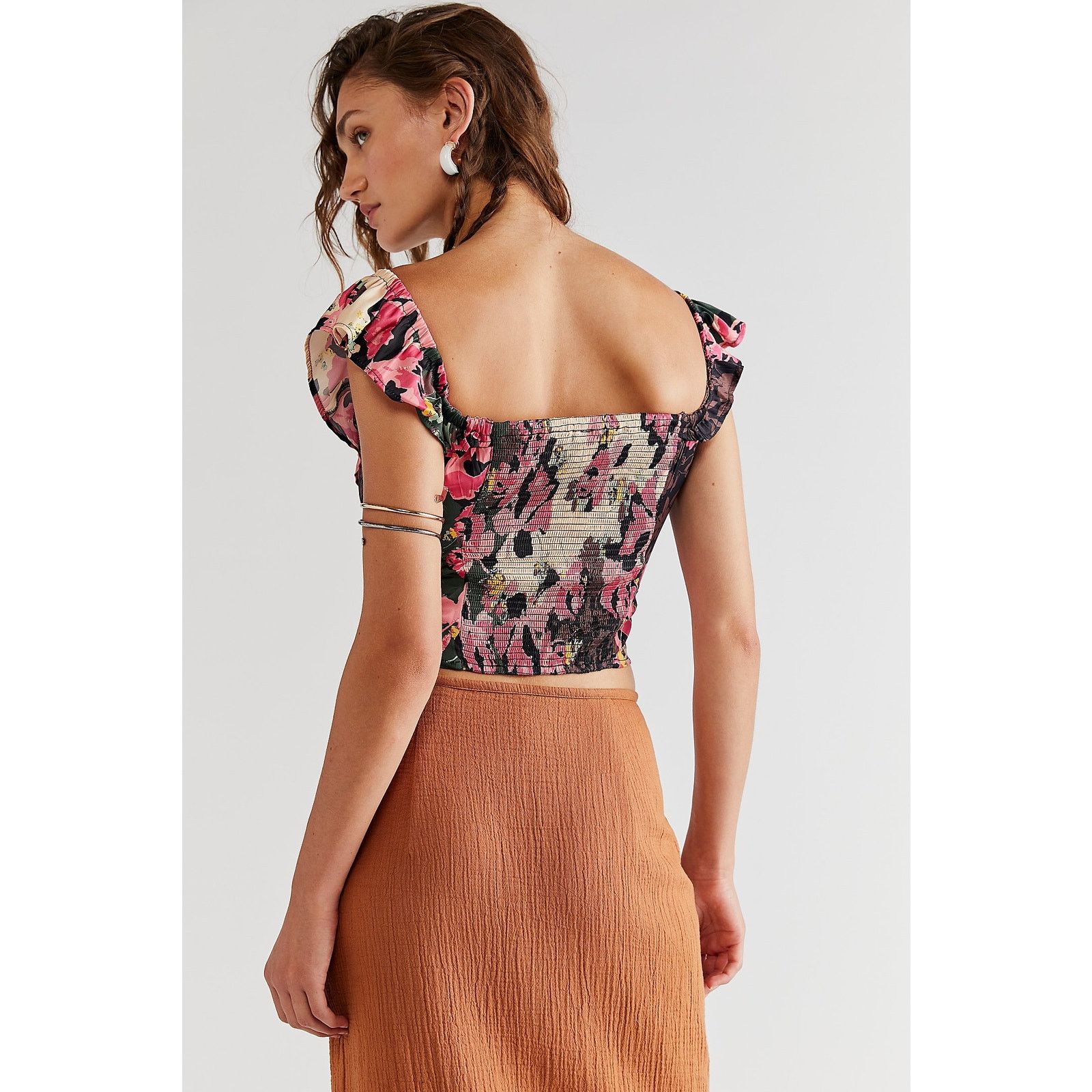 Free People Free People Mimi Off The Shoulder Ruffled Top $118 Floral Size S / US 4 / IT 40 - 2 Thumbnail