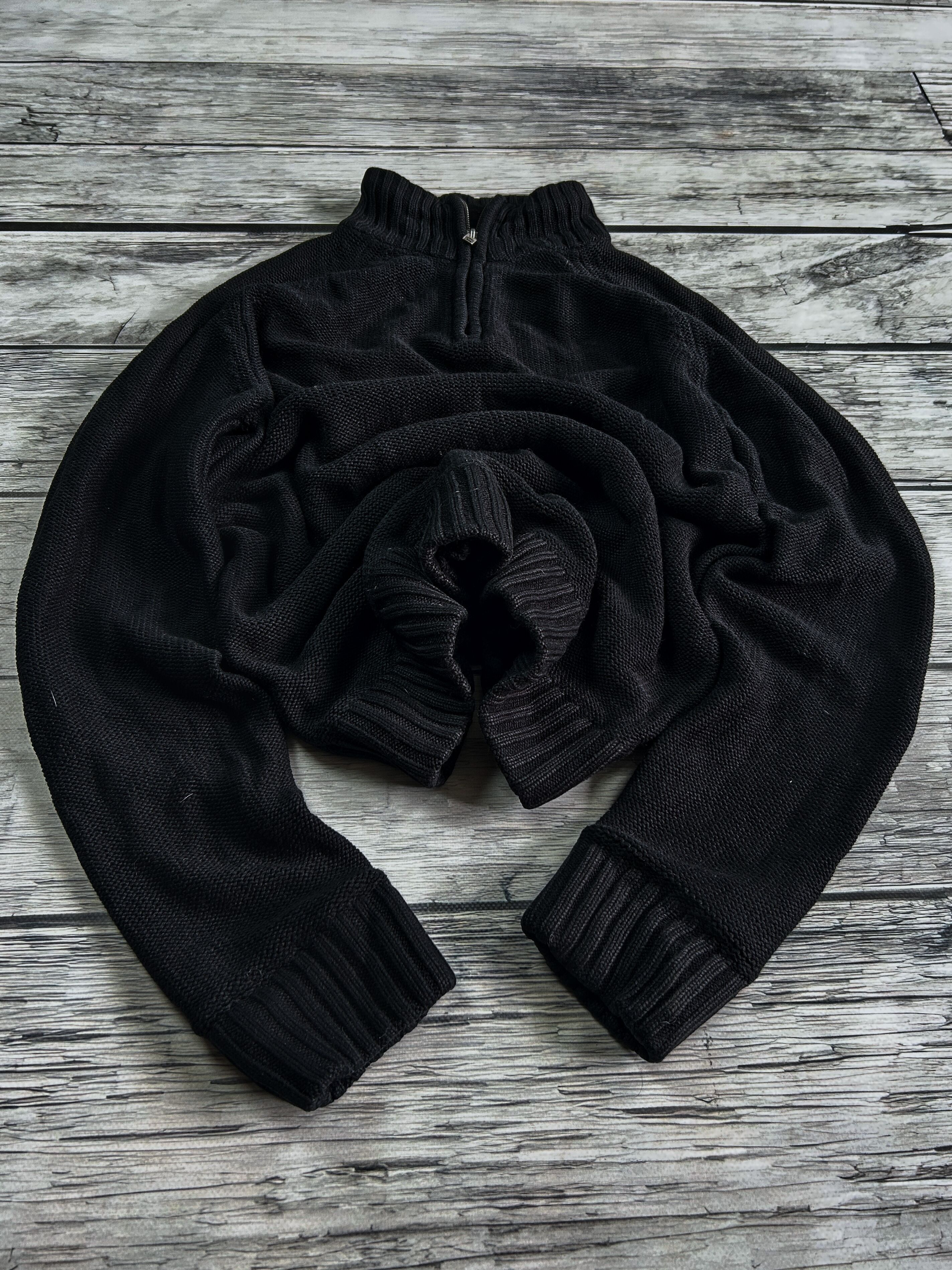 Japanese Brand Vintage Streetwear Avant Garde Sweater Zip Up Black 90s Size US M / EU 48-50 / 2 - 1 Thumbnail