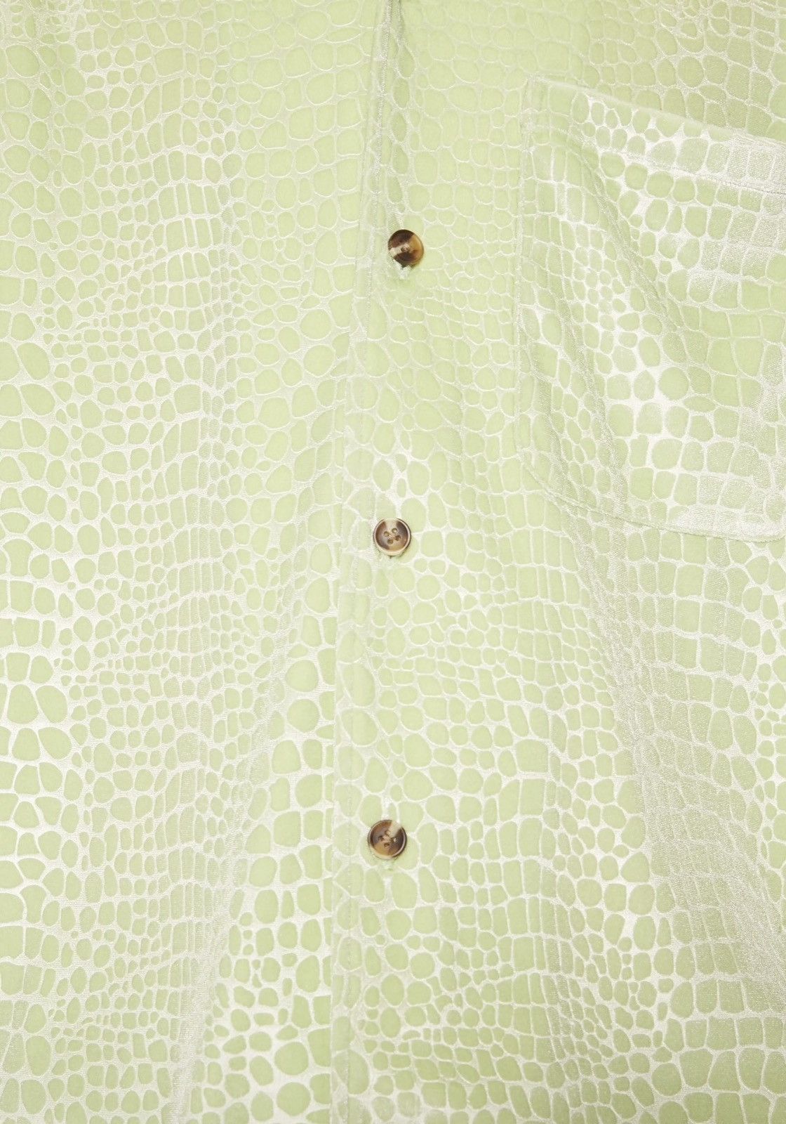 Han Kjobenhavn !DS! SS21 Han Kjobenhavn Pale Green Croc Skin Summer Shirt Size US M / EU 48-50 / 2 - 8 Thumbnail