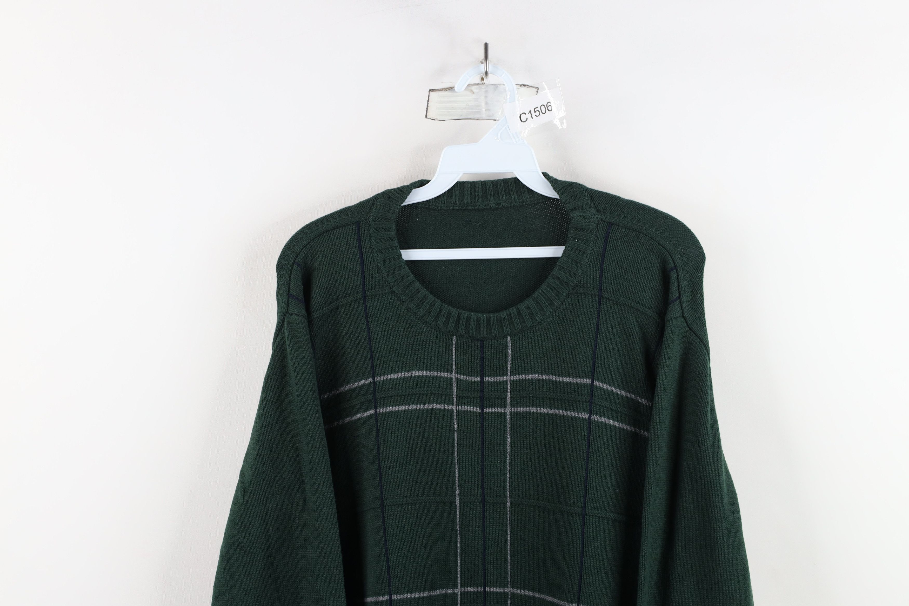 Vintage Vintage 90s Streetwear Knit Crewneck Dad Sweater Green Size US XL / EU 56 / 4 - 2 Thumbnail