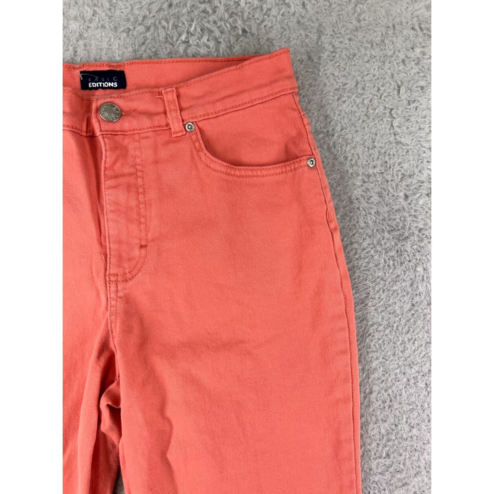 Gloria Vanderbilt Basic Editions Jeans Womens 6 Coral Denim Stretch Cotton Blend Pockets Size 32" / US 10 / IT 46 - 6 Thumbnail