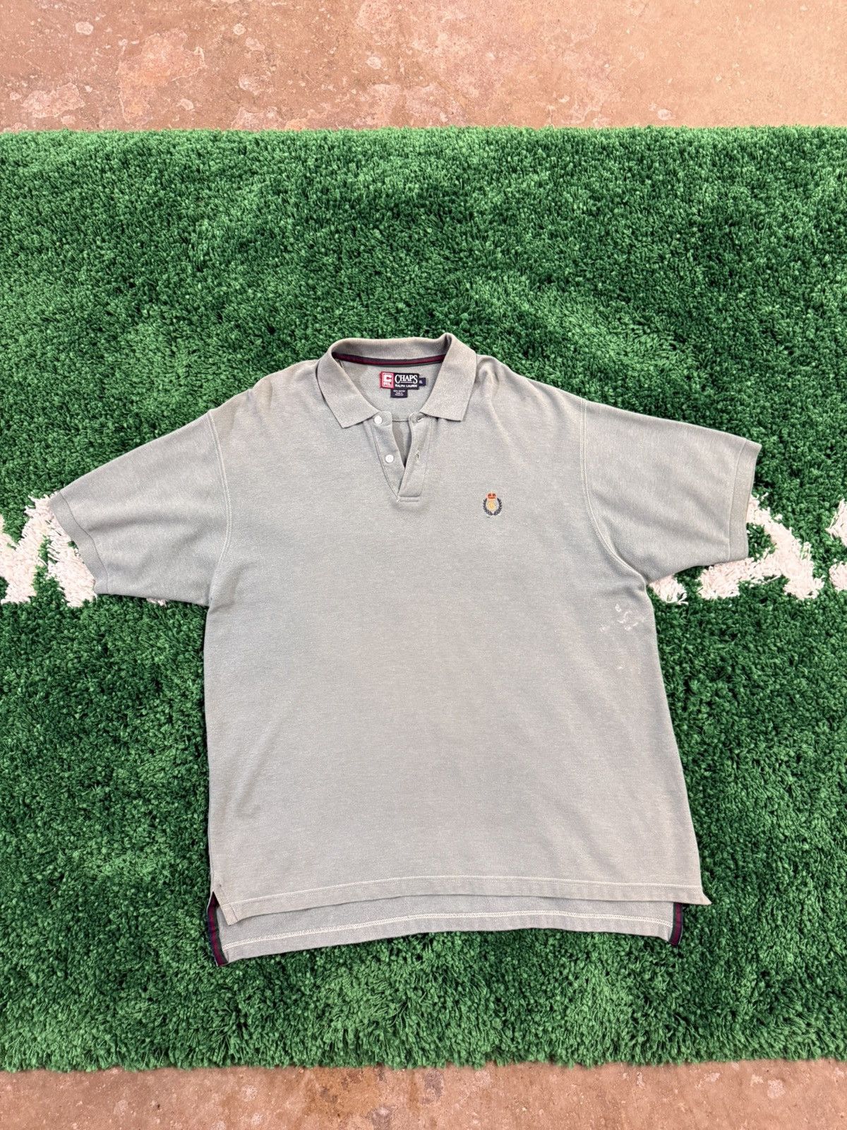 Chaps × Chaps Ralph Lauren × Vintage Chaps Ralph Lauren Seafoam Green Embroidered Logo Polo XL Size US XL / EU 56 / 4 - 1 Thumbnail