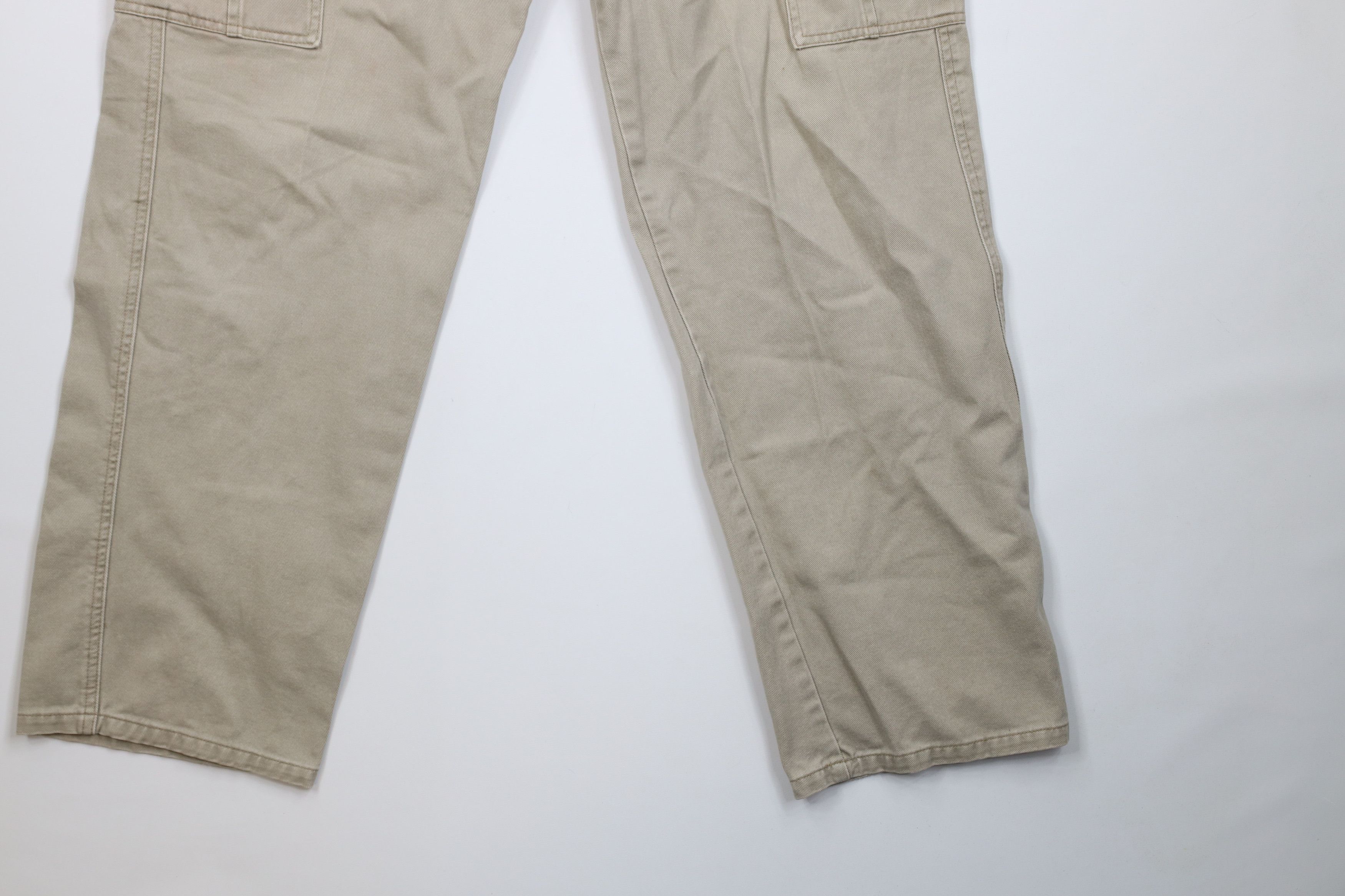 Lee Vintage 90s Y2K Lee Wide Leg Dungaree Cargo Jeans Beige Size US 34 / EU 50 - 5 Thumbnail