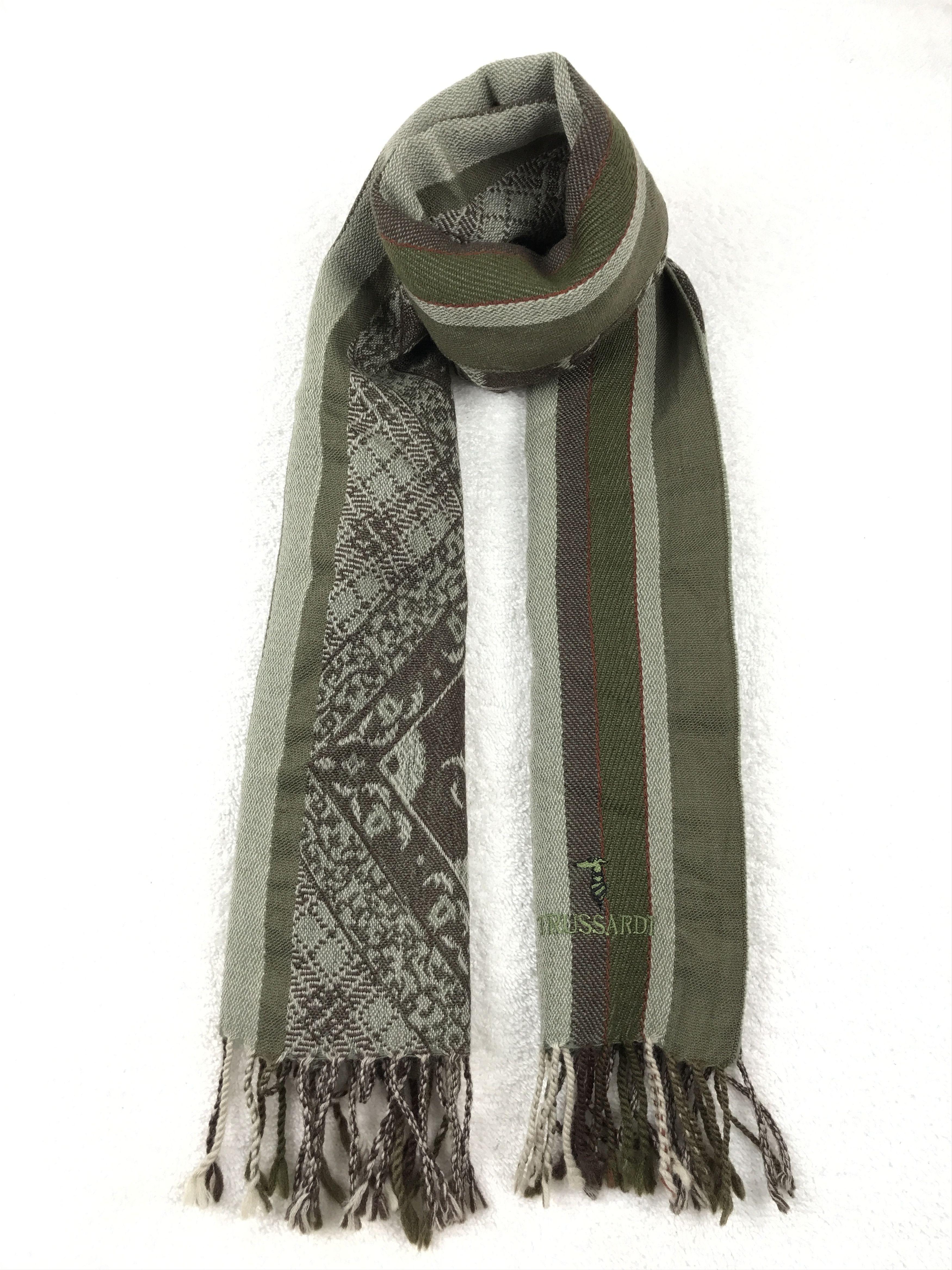Designer × Trussardi × Vintage Vintage Trussardi Scarf Muffler Wool Cashmere Size ONE SIZE - 1 Thumbnail