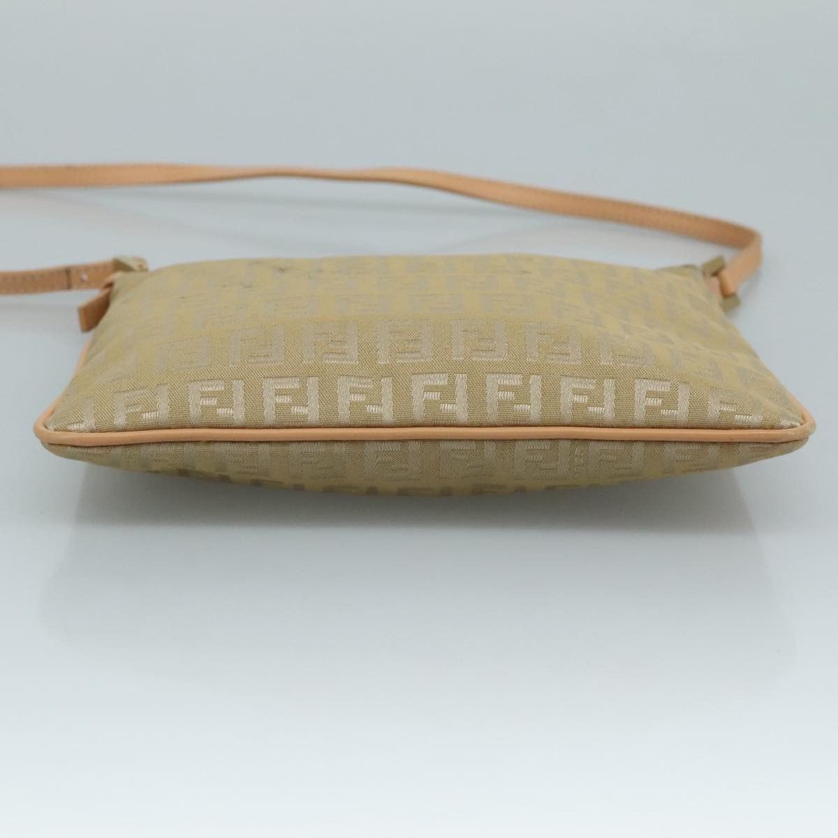 Fendi FENDI Zucchino Canvas Shoulder Bag Beige Gold Size ONE SIZE - 9 Thumbnail
