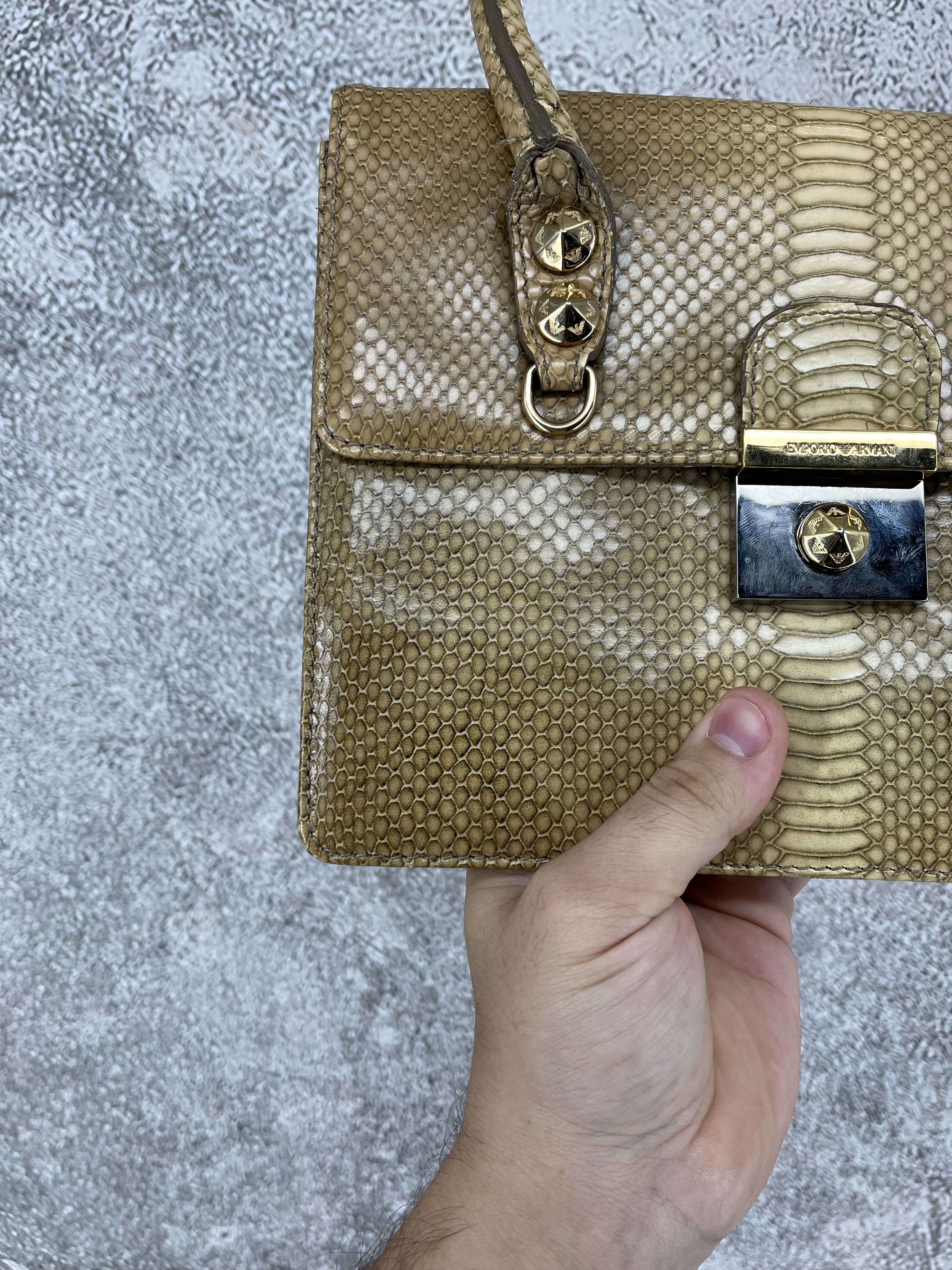 Emporio Armani Emporio Armani Vintage Python Leather Top Handle Bag Size ONE SIZE - 9 Thumbnail