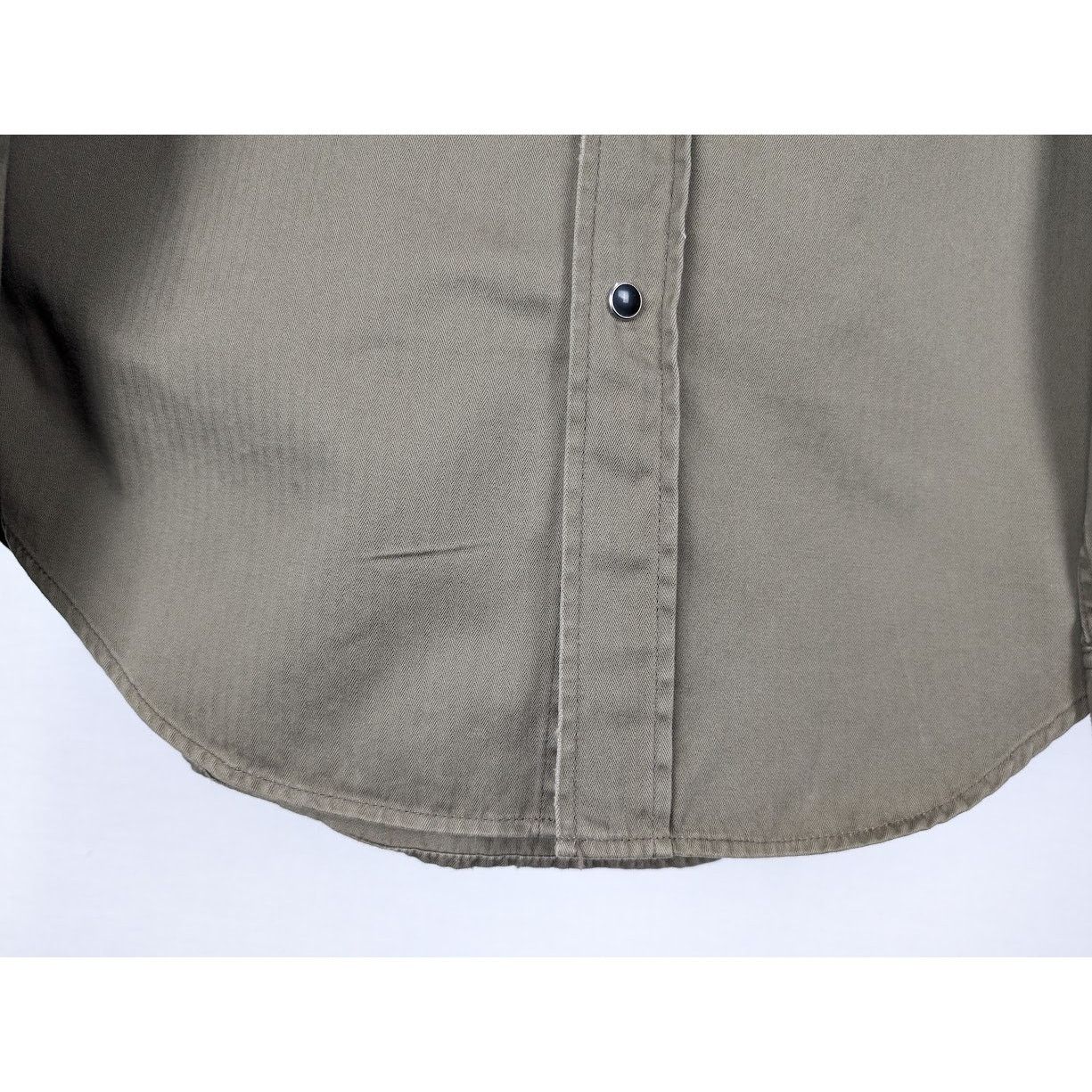Saint Laurent Paris o1rshd1 Classic Western Shirt in Khaki Stonewash Size US M / EU 48-50 / 2 - 6 Thumbnail