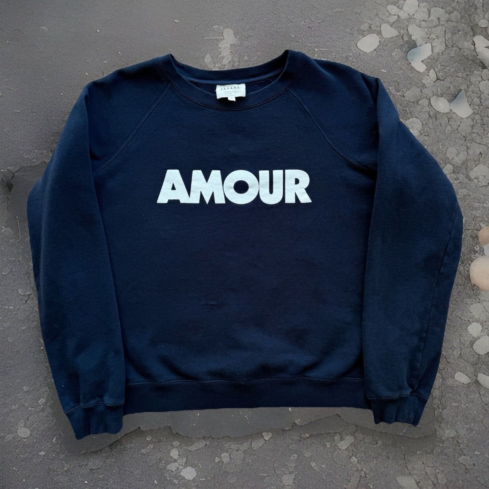 Sezane Sezane Amour Sweatshirt Women's M Navy Crew Fleece Pullover Size M / US 6-8 / IT 42-44 - 1 Thumbnail