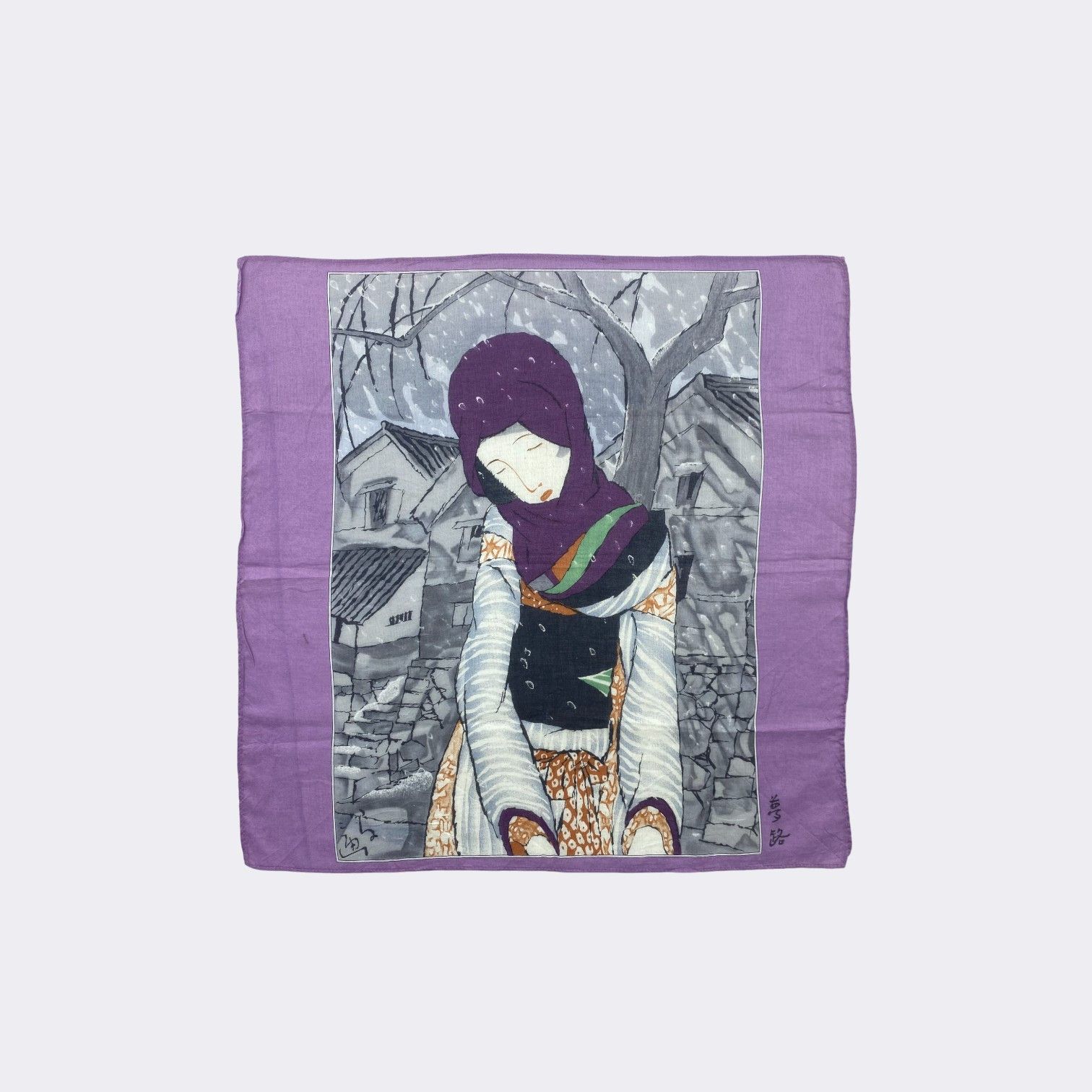 Japanese Brand Vintage Yumeji Takehisa Handkerchief Neckerchief H154N Size ONE SIZE - 1 Thumbnail