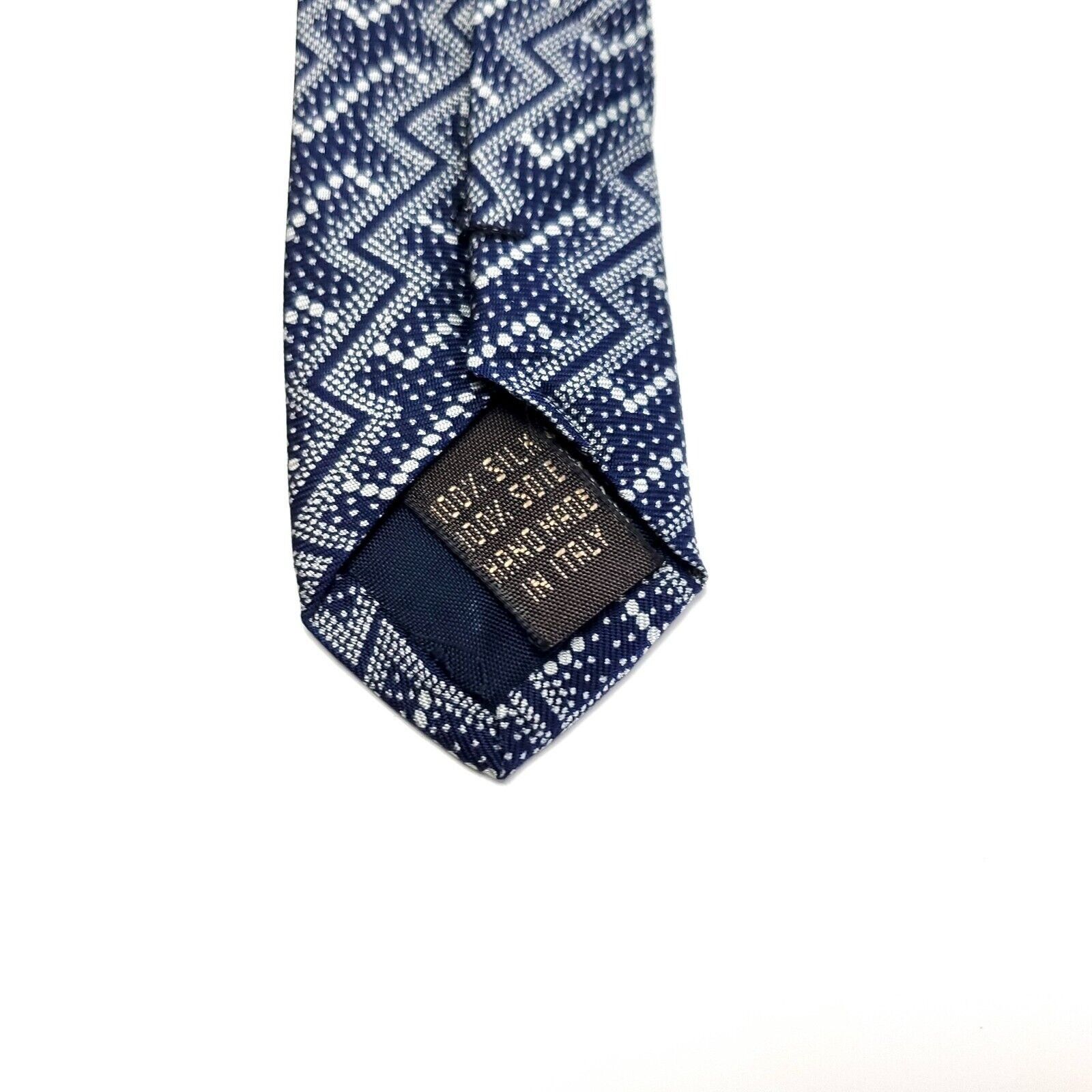 Valentino Valentino Cravatte Blue Abstract Woven Short Silk Tie Size ONE SIZE - 4 Thumbnail