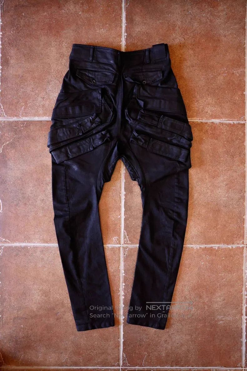 Julius Julius size:1 Dark Avant-garde Coated Shell Pants Size US 26 / EU 42 - 2 Thumbnail
