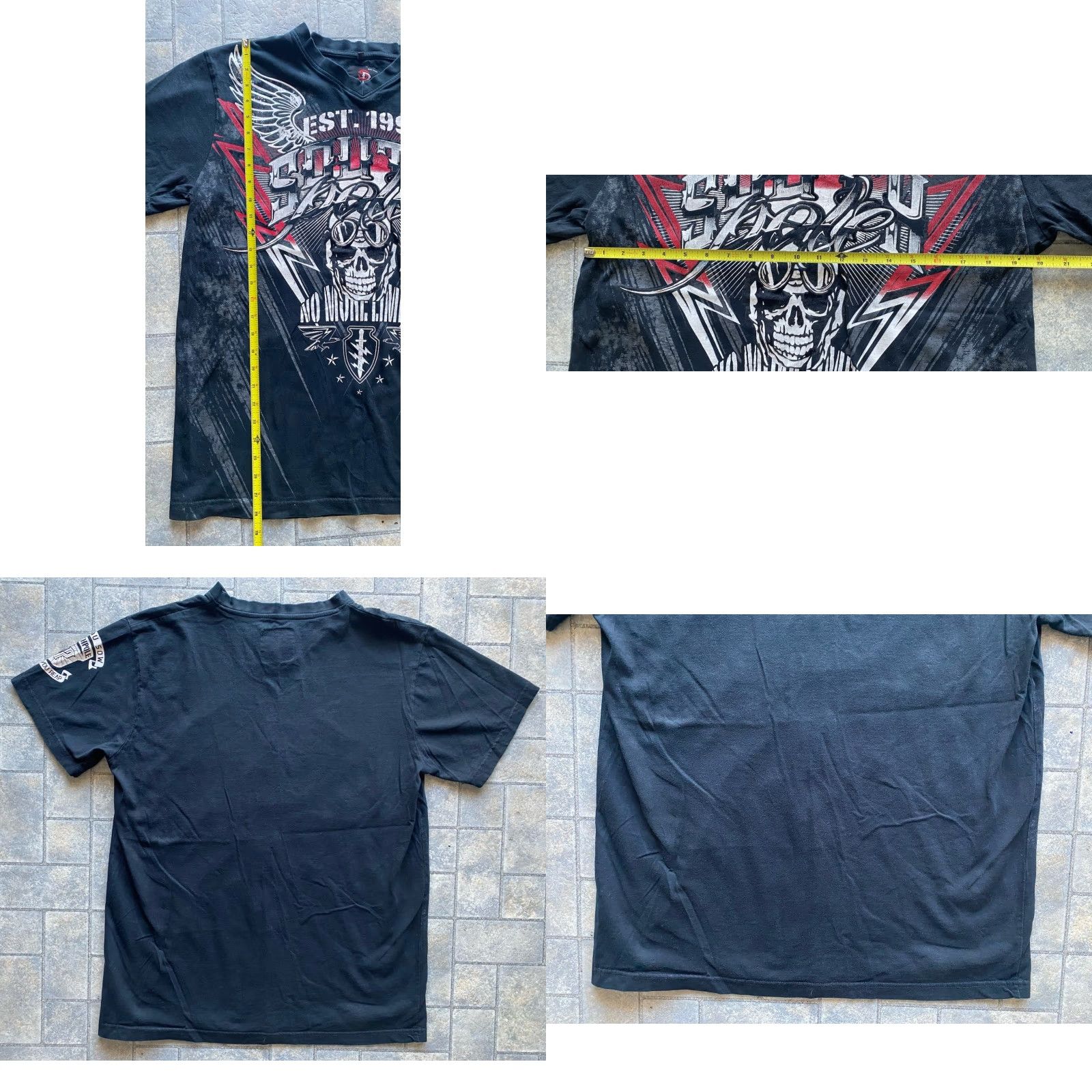 Southpole Southpole T-Shirt Mens Large Black Short Sleeve Skull Y2K No More Limits Shirt Size US L / EU 52-54 / 3 - 8 Thumbnail