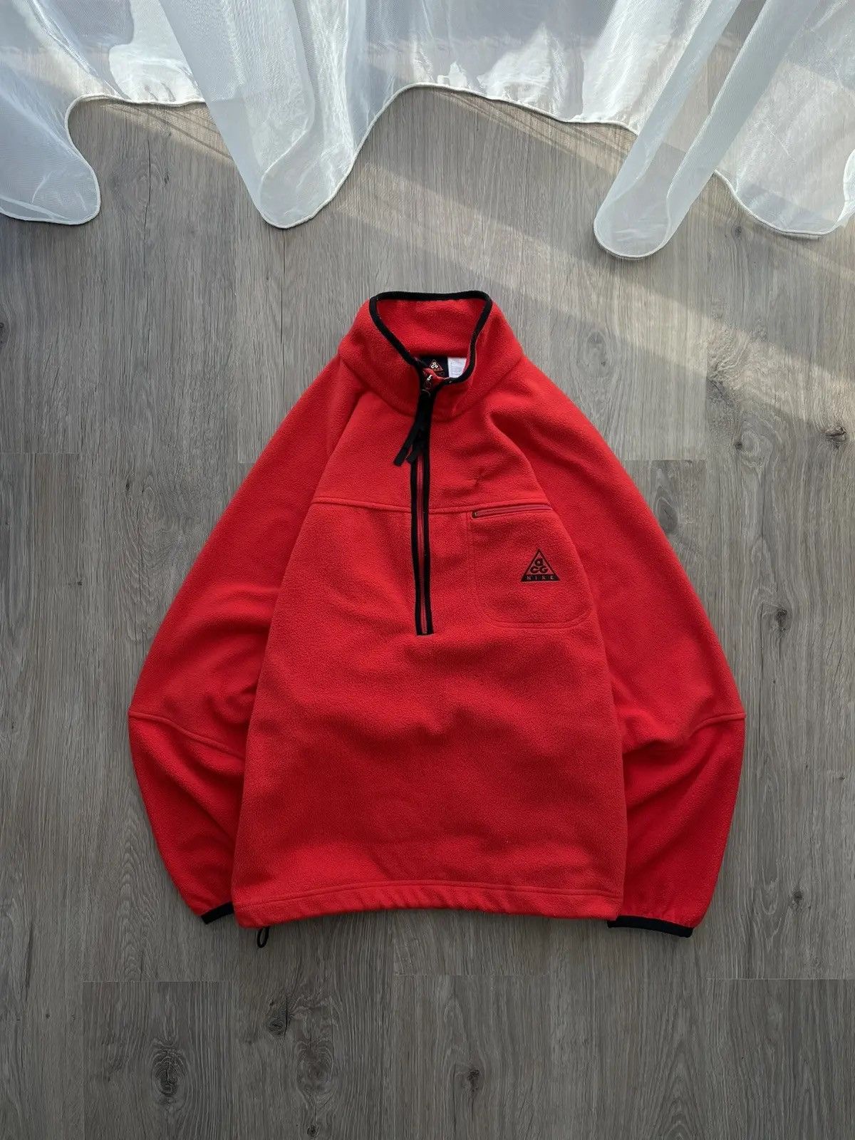 Nike × Nike ACG × Vintage Vintage Nike ACG Fleece Jacket Red Y2K big Logo Size US M / EU 48-50 / 2 - 16 Thumbnail