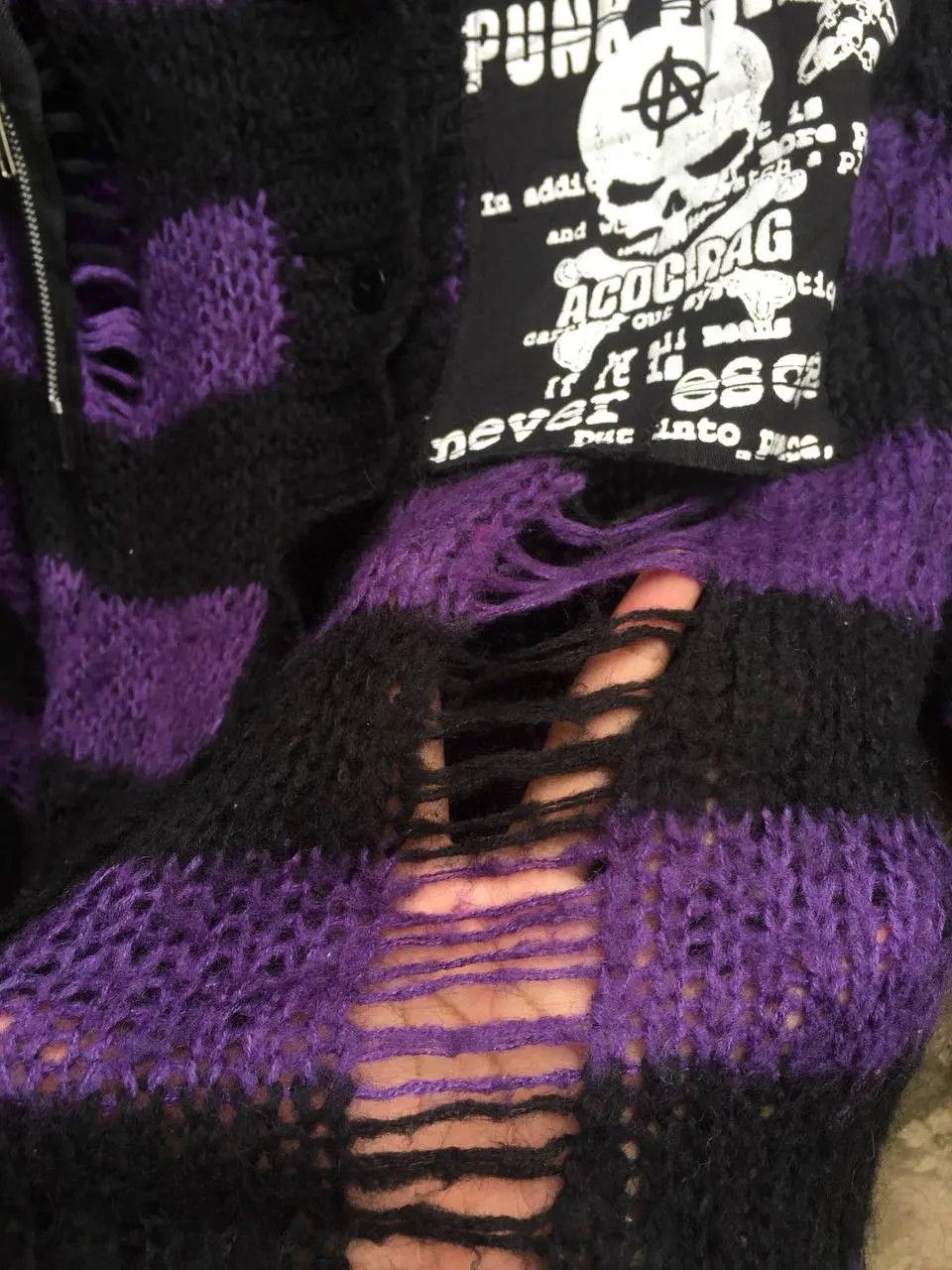 Japanese Brand ACDC RAG Grunge crazy distressed knit ifsixwasnine style Size US M / EU 48-50 / 2 - 6 Thumbnail