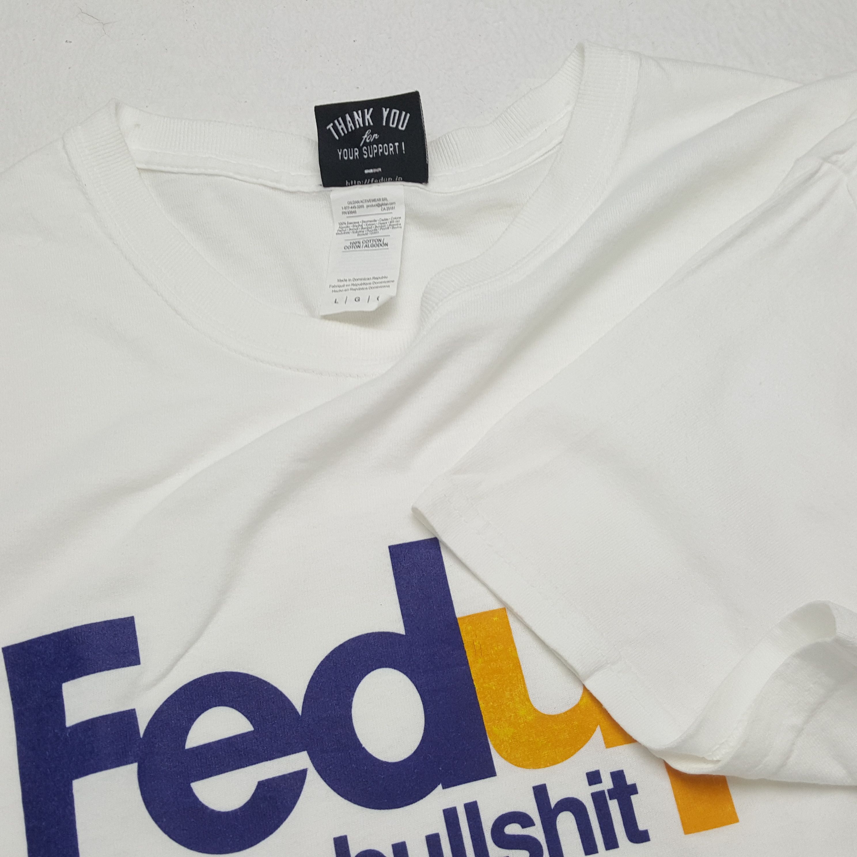Vintage FEDUP Parody FedEx Logo Style Tshirt Streetwear Size US L / EU 52-54 / 3 - 5 Thumbnail