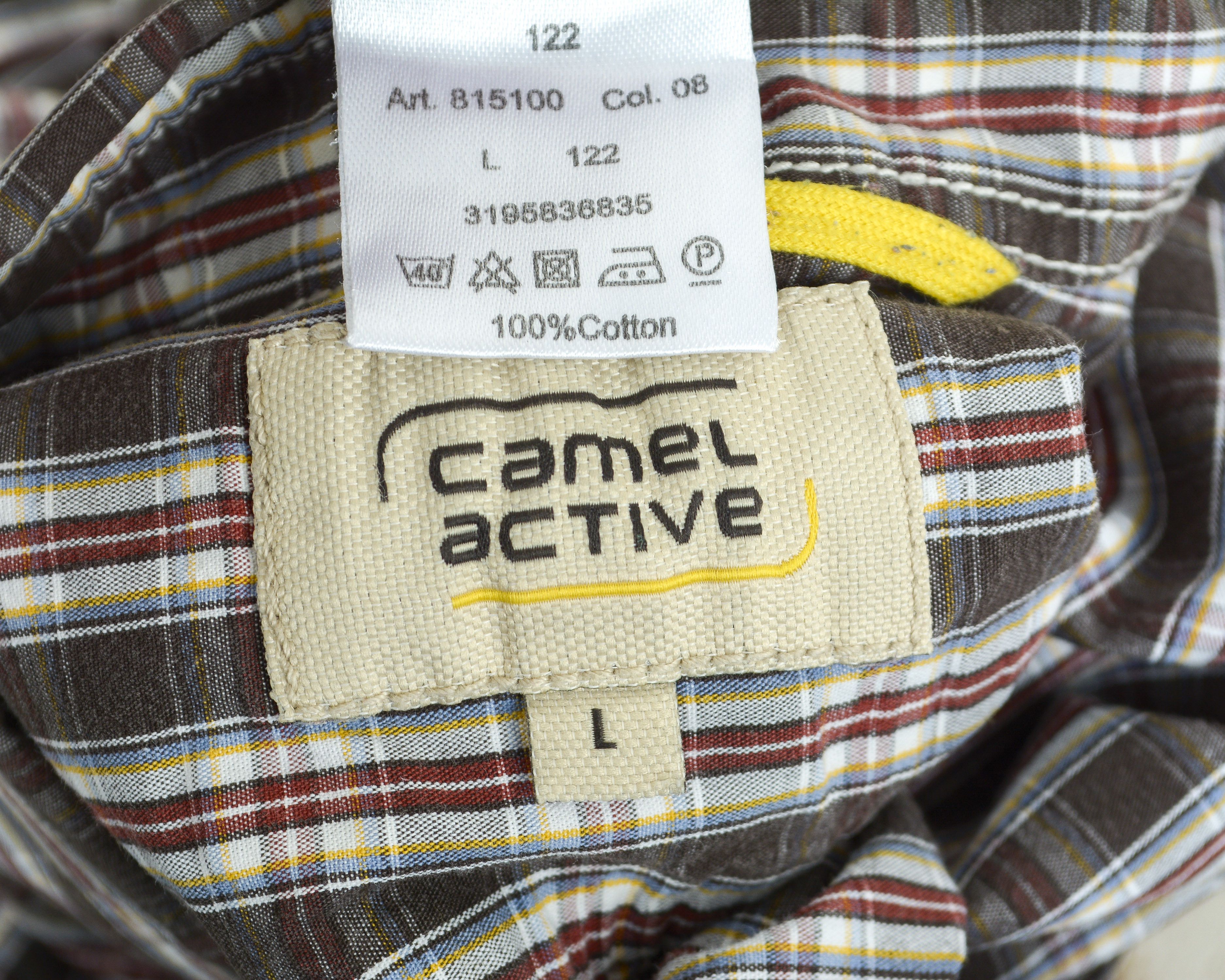 camel active Mens Large Casual Cotton Long Sleeved L Check Herren Hemd Size US L / EU 52-54 / 3 - 3 Thumbnail