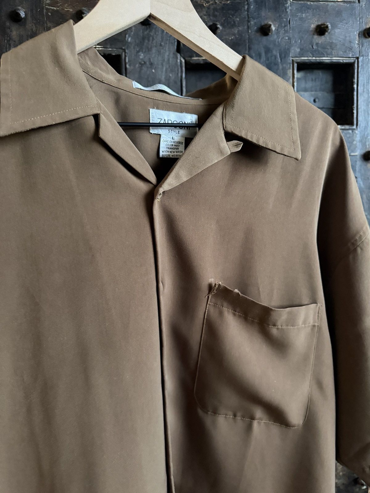 Other Vintage brown minimal short sleeve button up Size US L / EU 52-54 / 3 - 6 Thumbnail