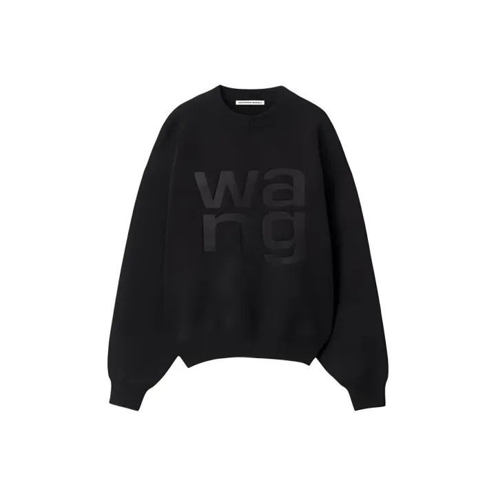 Alexander Wang Black Logo Print Long Sleeve Sweater 0079